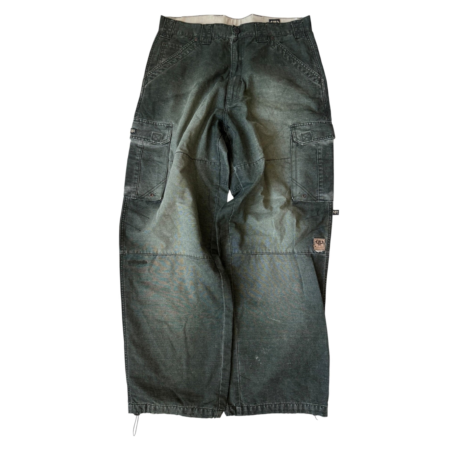 🪖 Pantaloni Y2K Pelle Pelle Washed Green Parachute – W34xL34 - anbracaminte