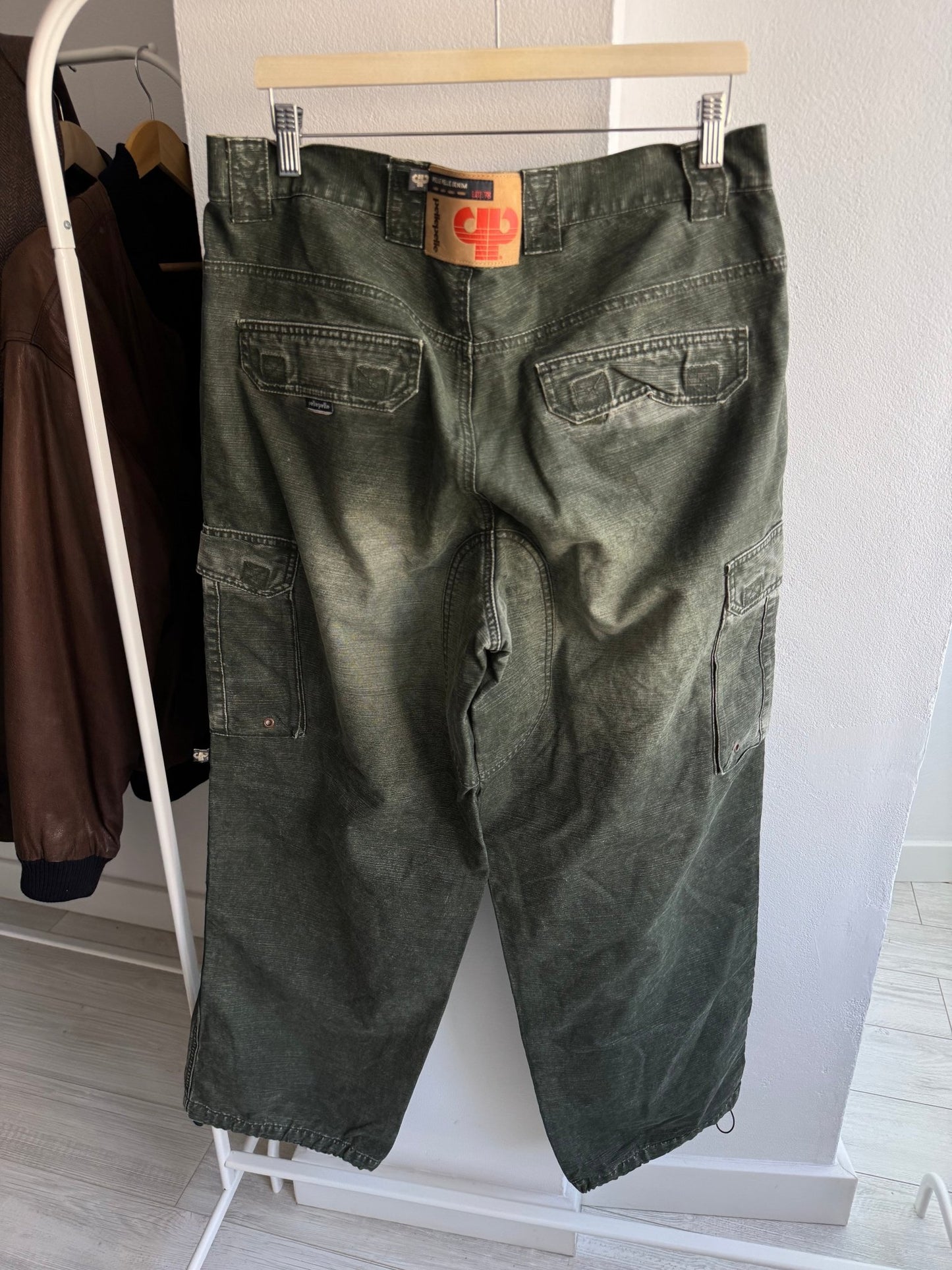 🪖 Pantaloni Y2K Pelle Pelle Washed Green Parachute – W34xL34 - anbracaminte