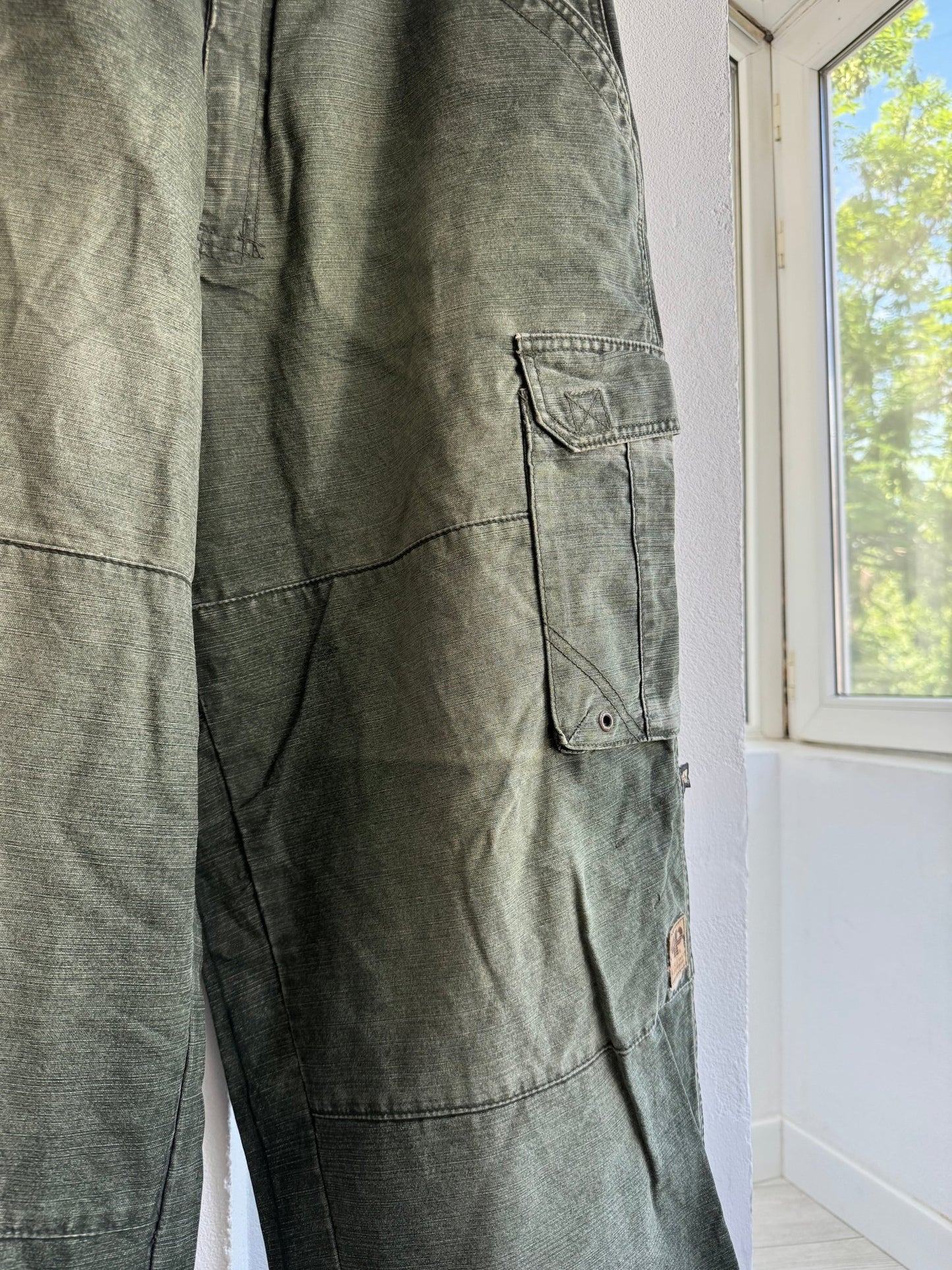 🪖 Pantaloni Y2K Pelle Pelle Washed Green Parachute – W34xL34 - anbracaminte