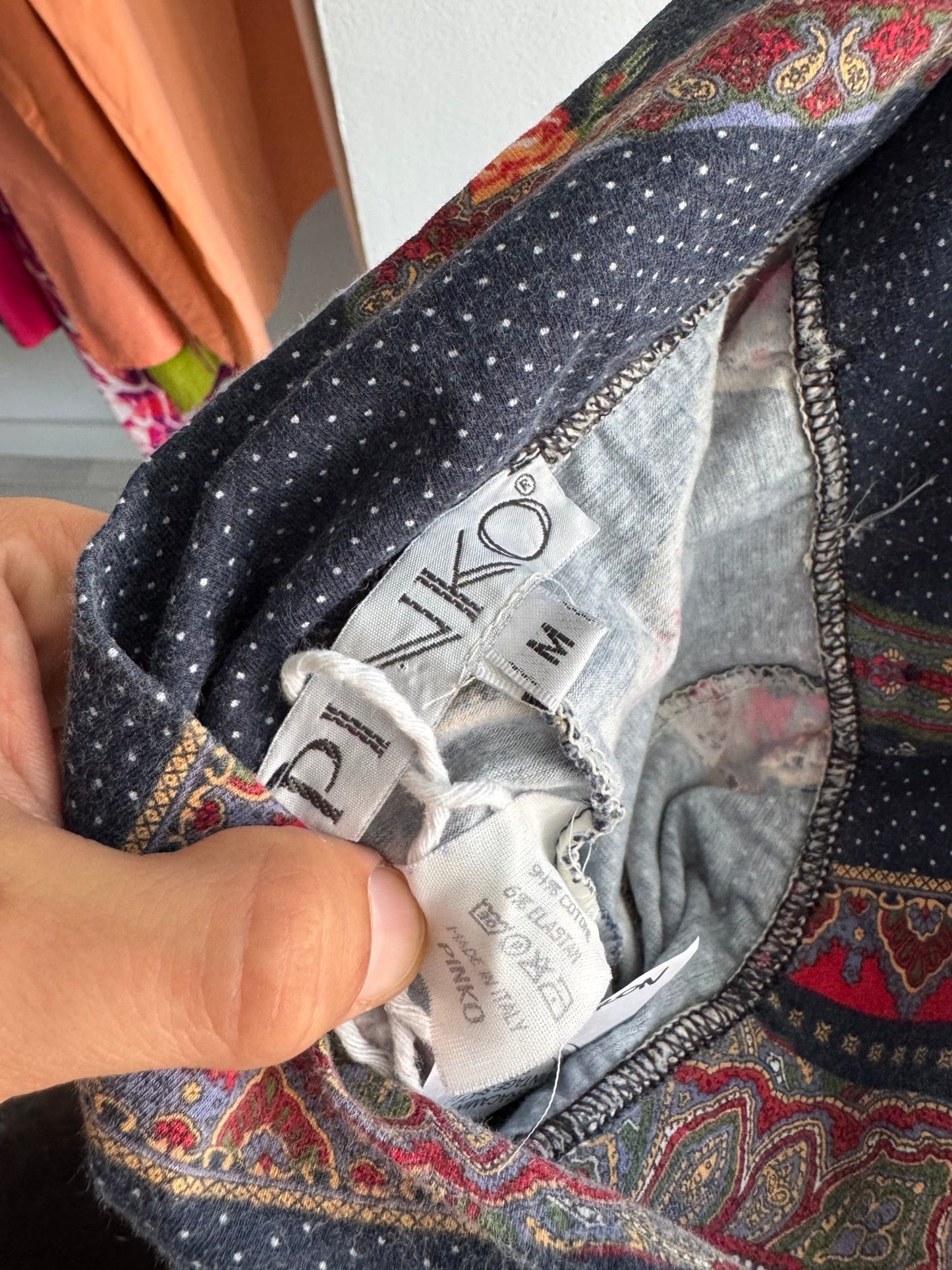 ☀️ Pantaloni Y2K Pinko Flared cu Print – M Damă – Made in Italy - anbracaminte