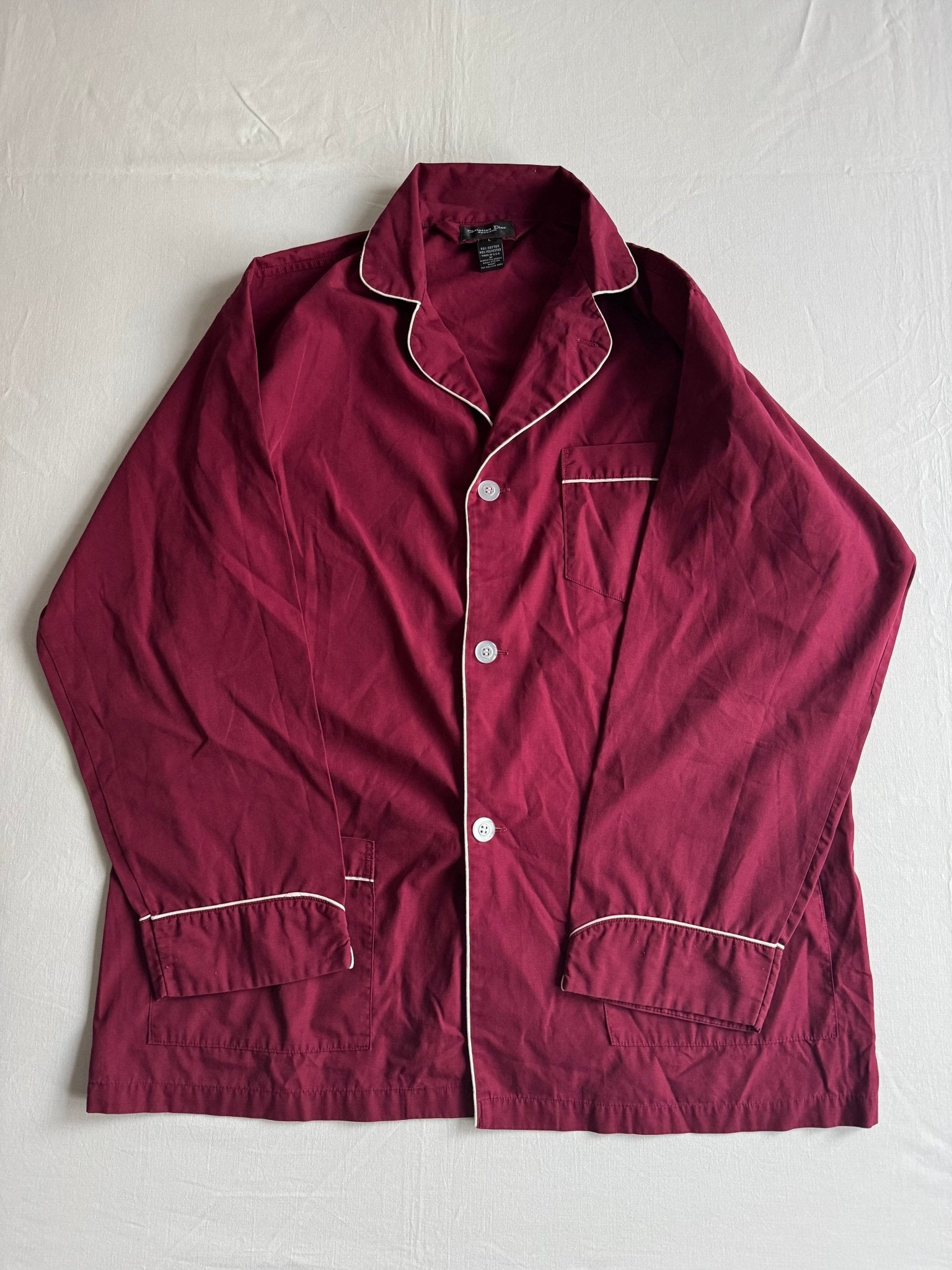 🛌 Pijamale Vintage Christian Dior Monsieur – Burgundy – Mărime L - anbracaminte