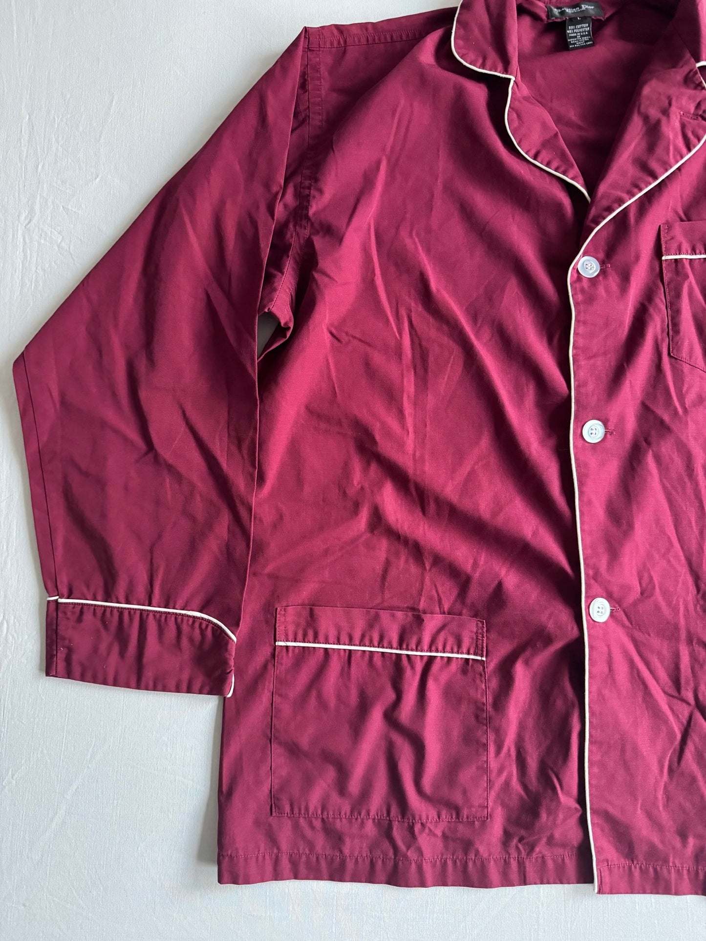 🛌 Pijamale Vintage Christian Dior Monsieur – Burgundy – Mărime L - anbracaminte