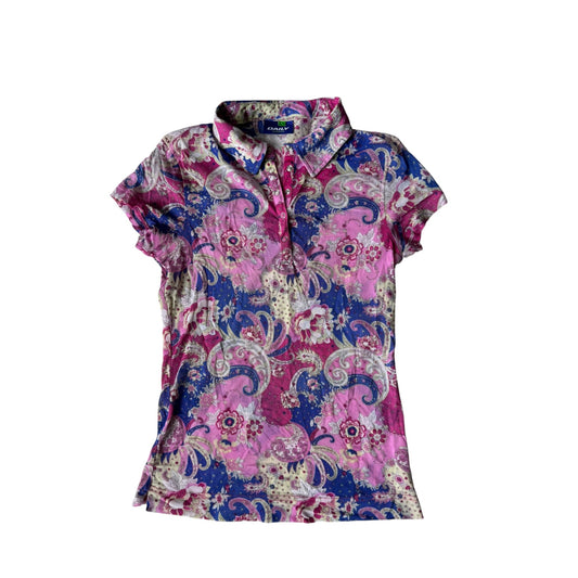 🌷 Polo Y2K Damă Mesh Printed – L - anbracaminte