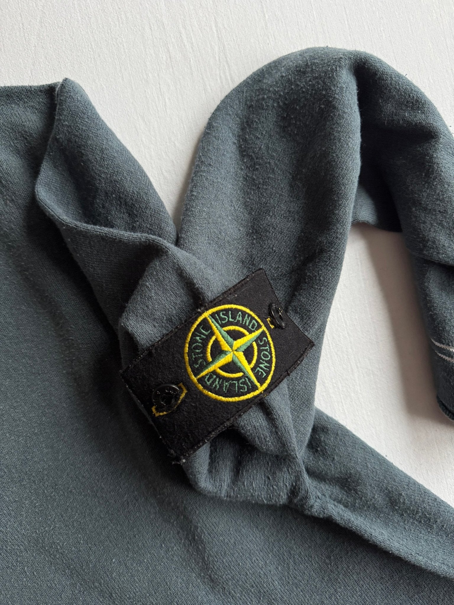 🧭 Pulover 2018 Stone Island din Bumbac Navy - Verzui – L (XL pe etichetă) - anbracaminte