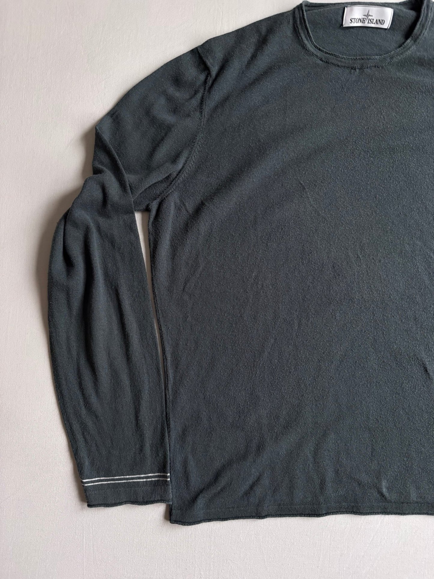 🧭 Pulover 2018 Stone Island din Bumbac Navy - Verzui – L (XL pe etichetă) - anbracaminte