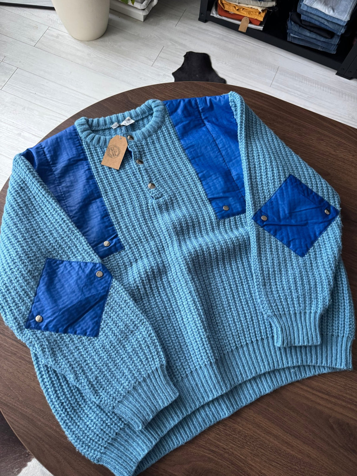 Pulover Albastru Vintage ’80 Bărbați | Nautic | XL - anbracaminte
