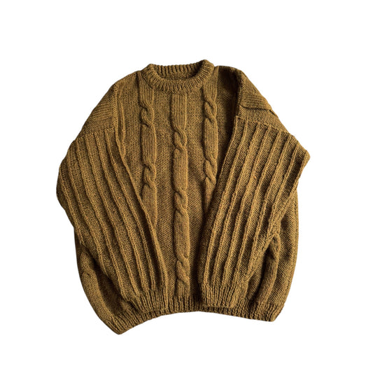 🧶 Pulover Bărbați Vintage Chunky Cable Knit – L / XL - anbracaminte