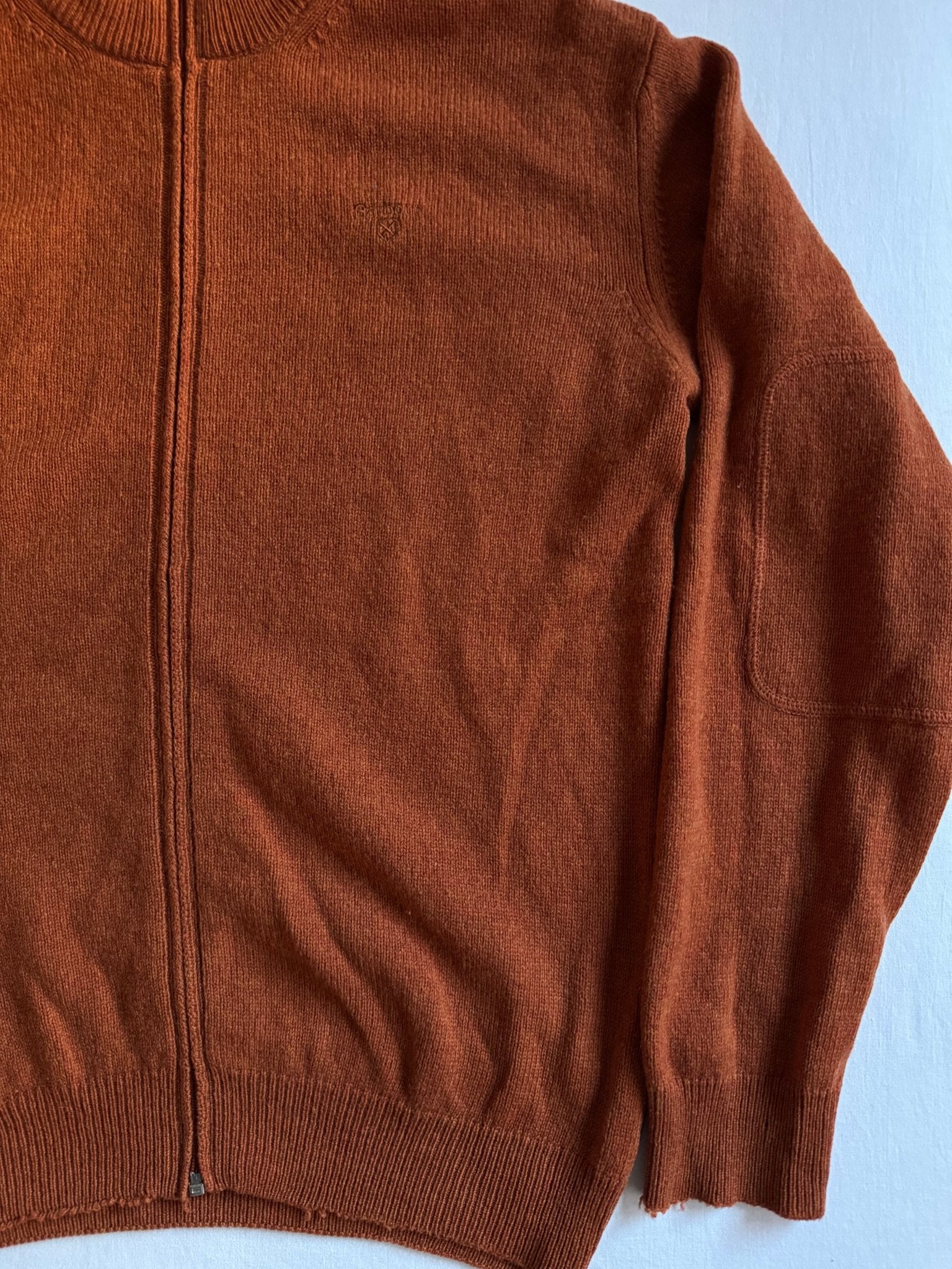🧶 Pulover Barbour portocaliu cu fermoar – mărimea M bărbați - anbracaminte
