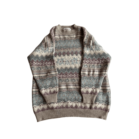 🧶 Pulover Damă Stefanel cu Model Etnic din Lână Virgină – M - anbracaminte