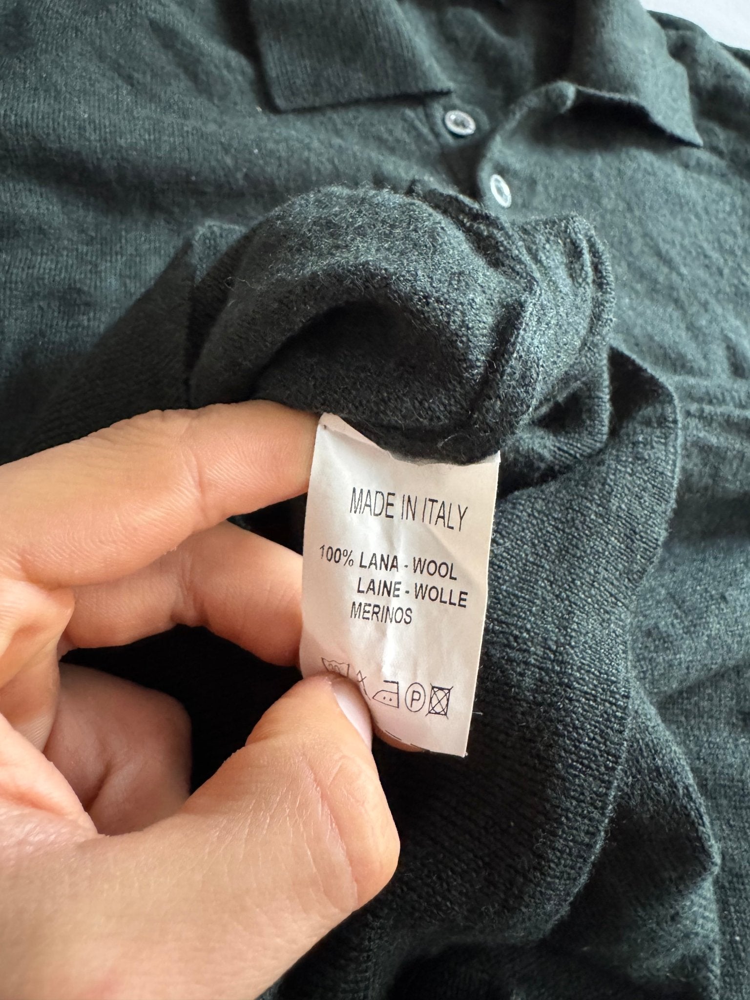 🐑 Pulover Dark Green cu Guler Polo și 3 Nasturi – Mărimea L Femei - anbracaminte