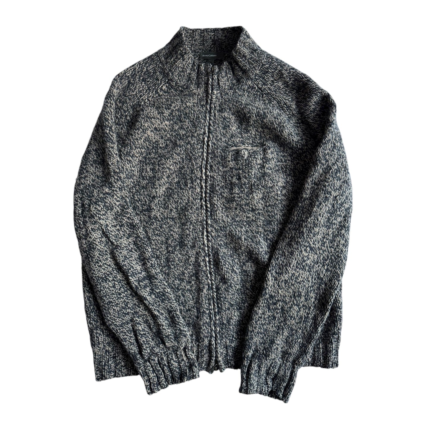 🧶 Pulover Henry Cotton’s / Full Zip Texturat (Mărime XL) - anbracaminte