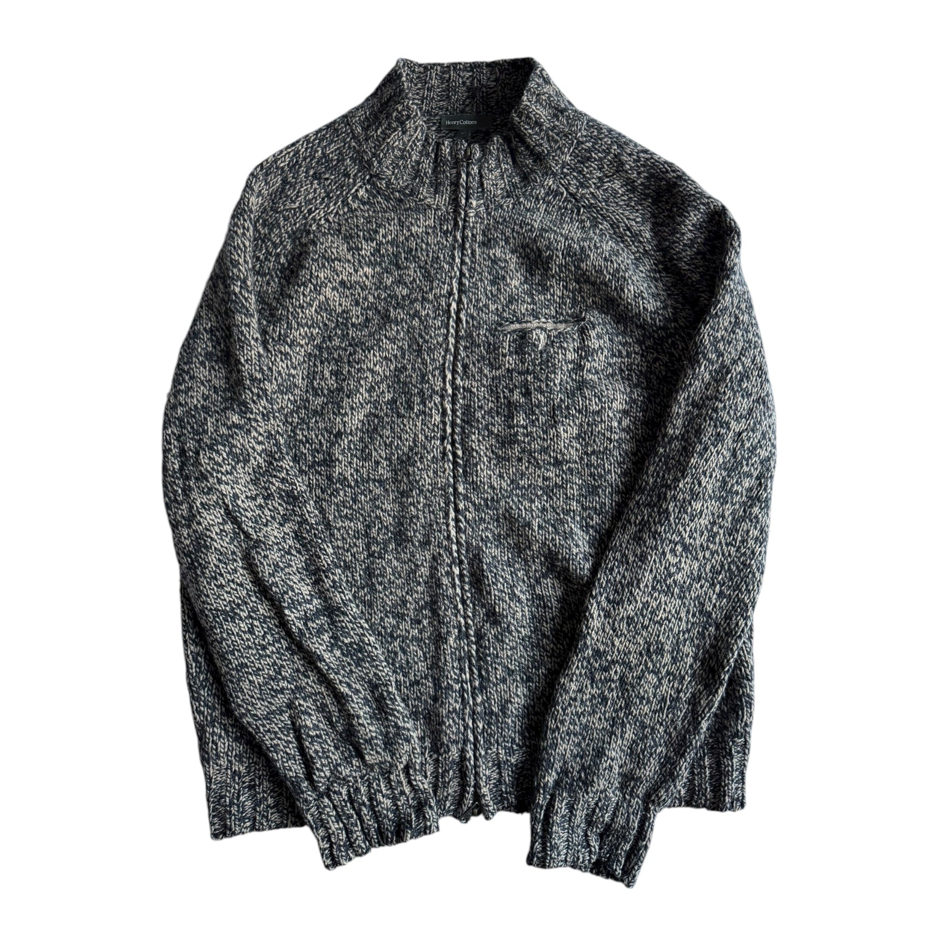🧶 Pulover Henry Cotton’s / Full Zip Texturat (Mărime XL) - anbracaminte