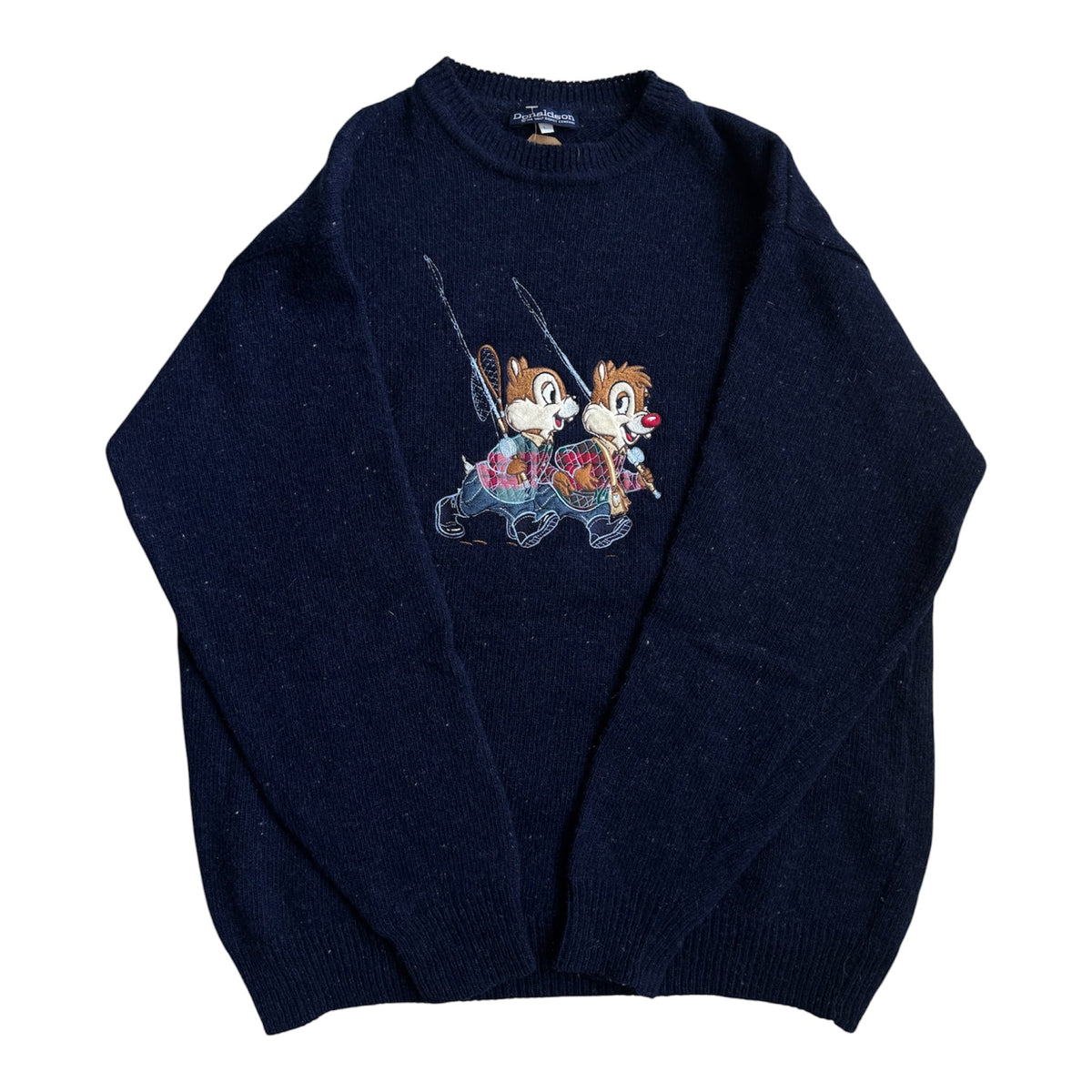 Pulover Lână Bleumarin Vintage Bărbați | Chip and Dale | L - anbracaminte