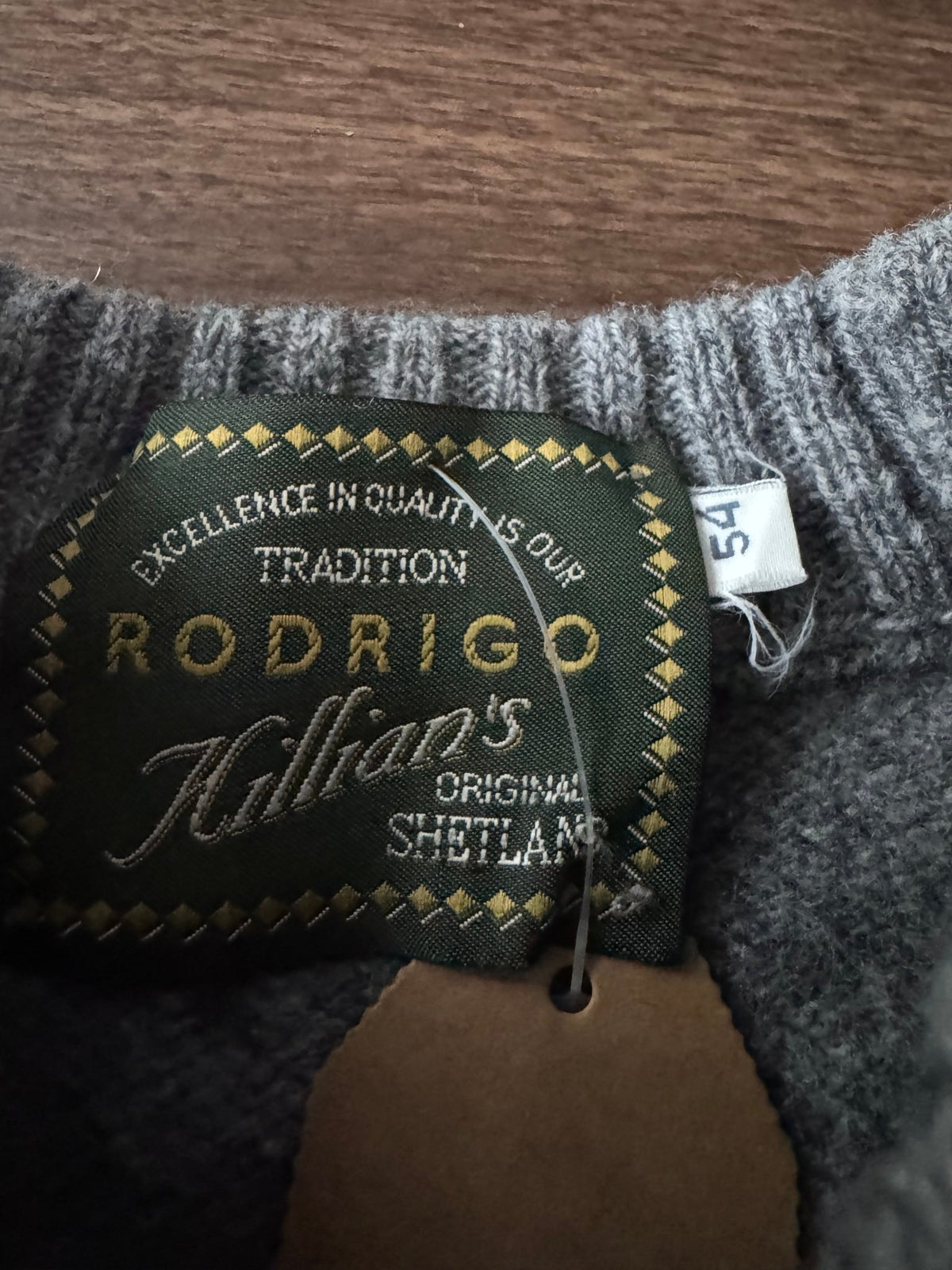 Pulover Lână Gri Vintage Bărbați | Argyle | L (54) - anbracaminte