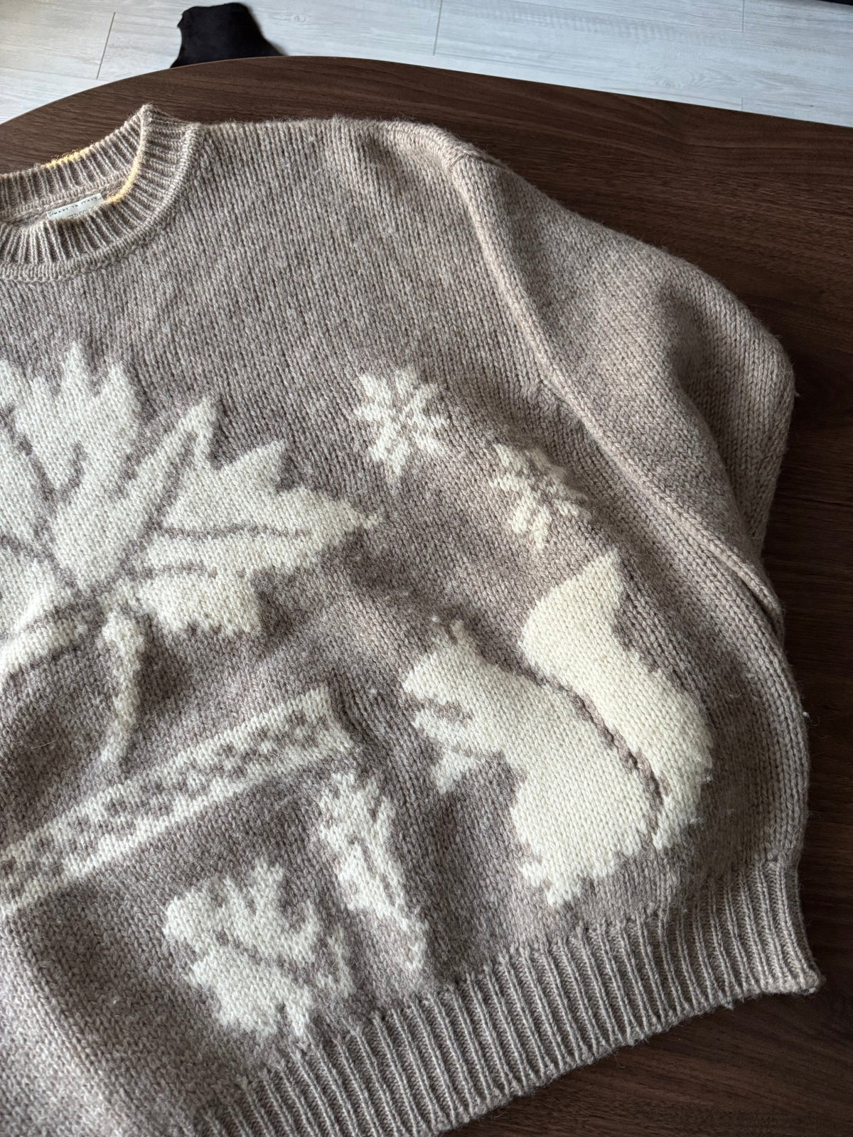 Pulover Lână Shetland Vintage Bărbați | Motive Natură | M - anbracaminte