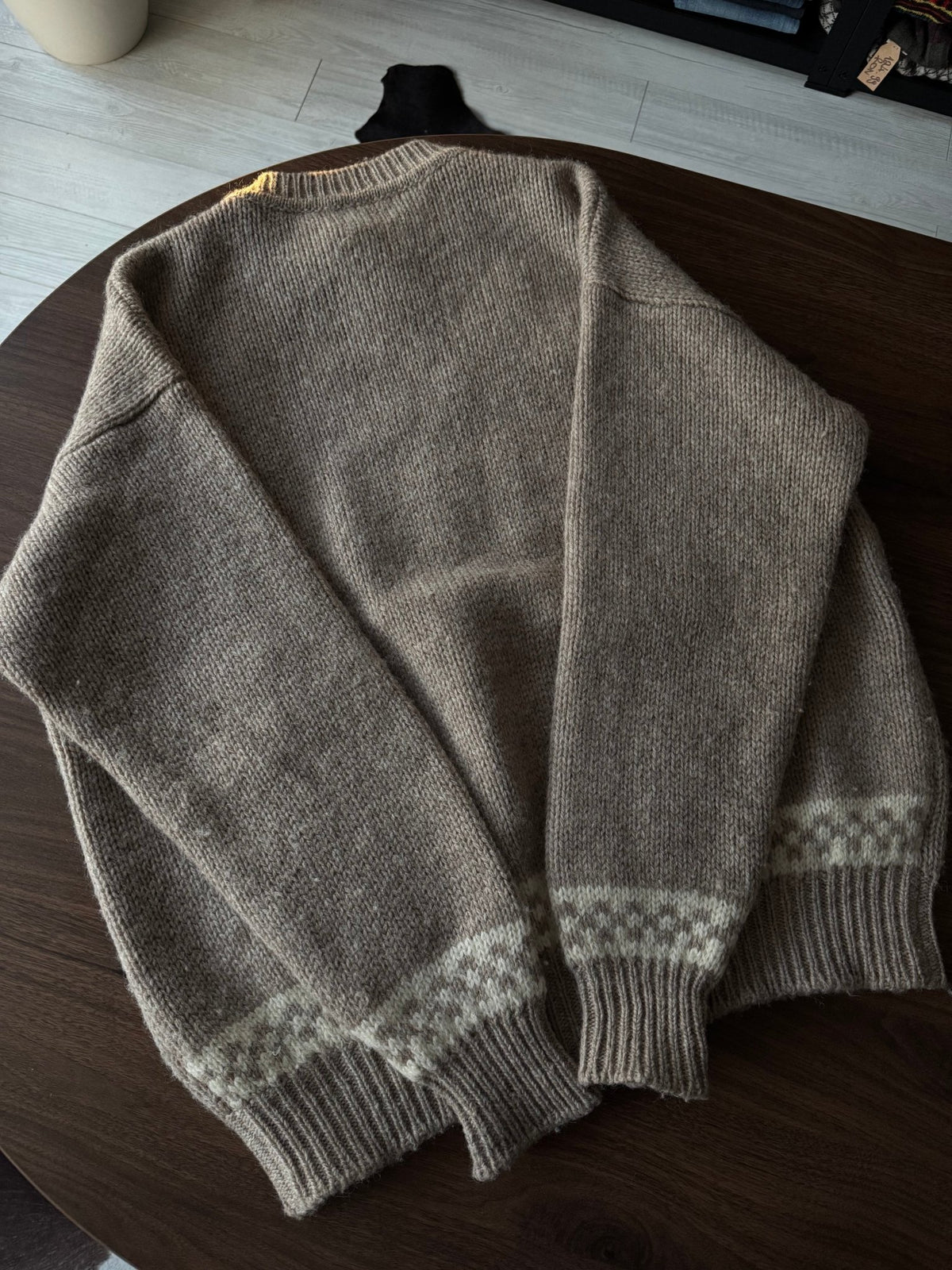 Pulover Lână Shetland Vintage Bărbați | Motive Natură | M - anbracaminte