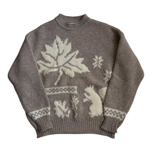 Pulover Lână Shetland Vintage Bărbați | Motive Natură | M - anbracaminte