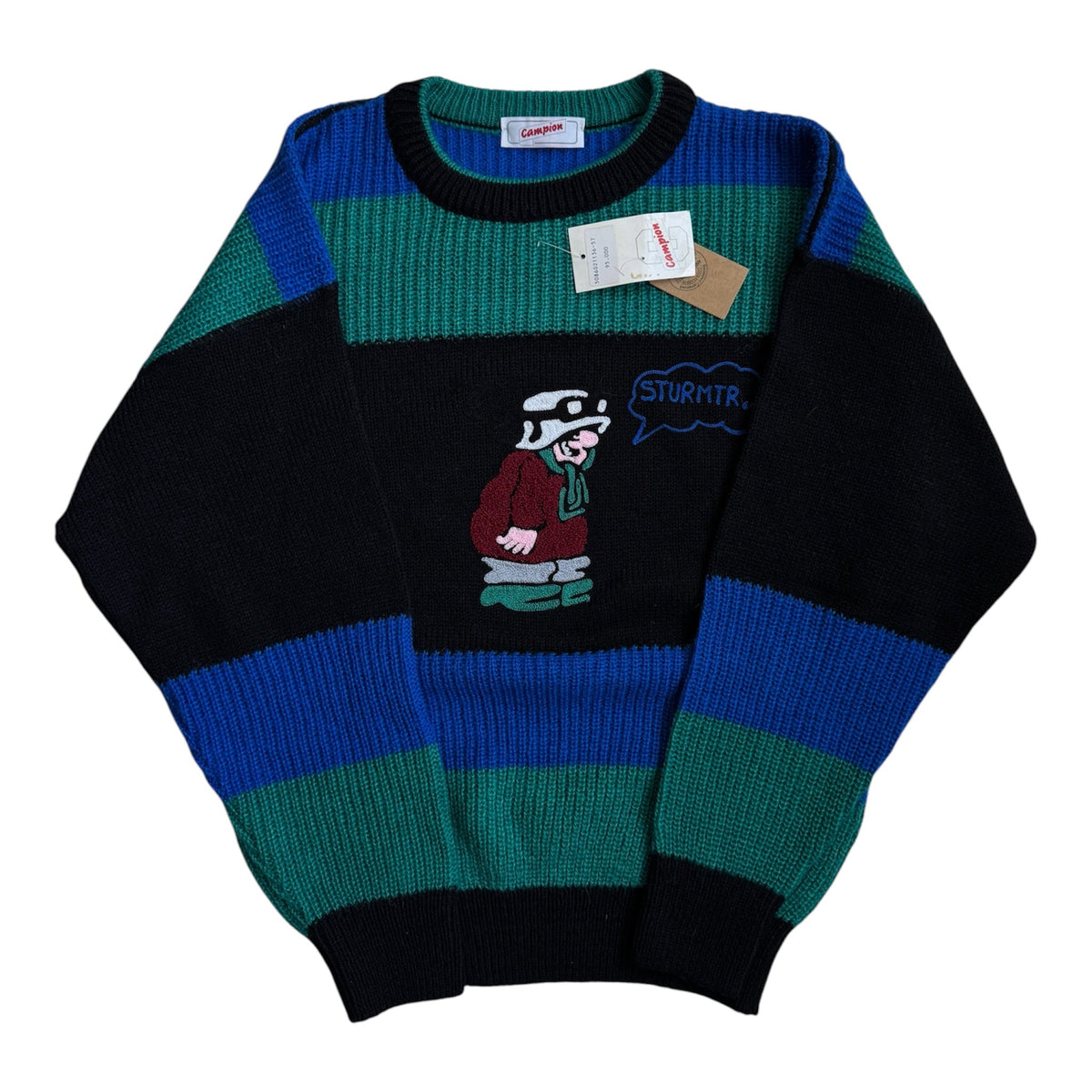 Pulover Lână Vintage ’80 Bărbați | Model Grafic | M (48) - anbracaminte