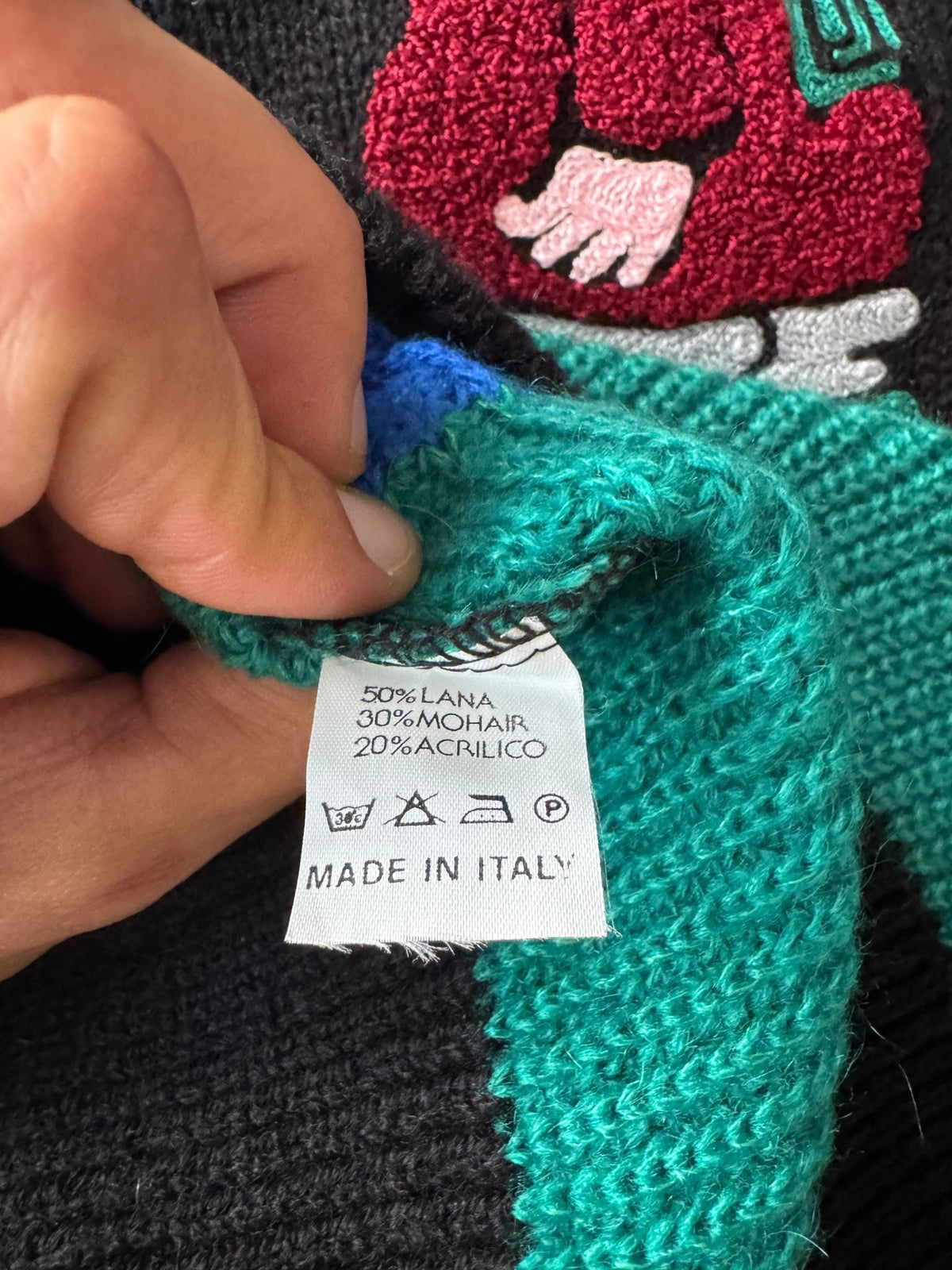 Pulover Lână Vintage ’80 Bărbați | Model Grafic | M (48) - anbracaminte