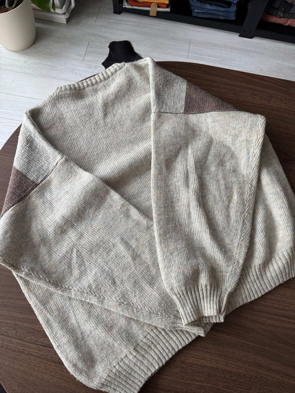 Pulover Lână Vintage Bărbați | Broderie Grafică | L/XL - anbracaminte