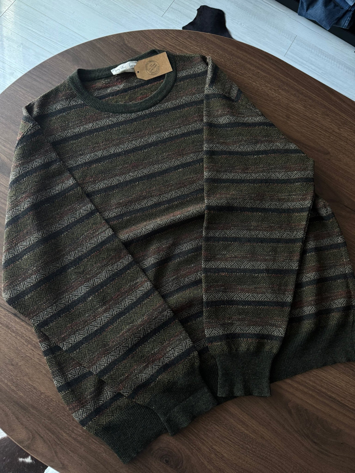 Pulover Lână Vintage Bărbați | Tricot Texturat | L - anbracaminte