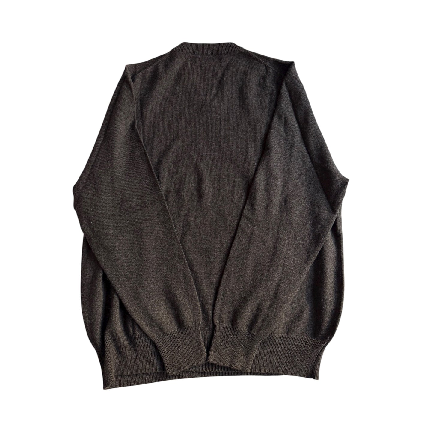 🧶 Pulover Maro Închis - Mătase + Casmir / V - Neck (Mărime L) - anbracaminte