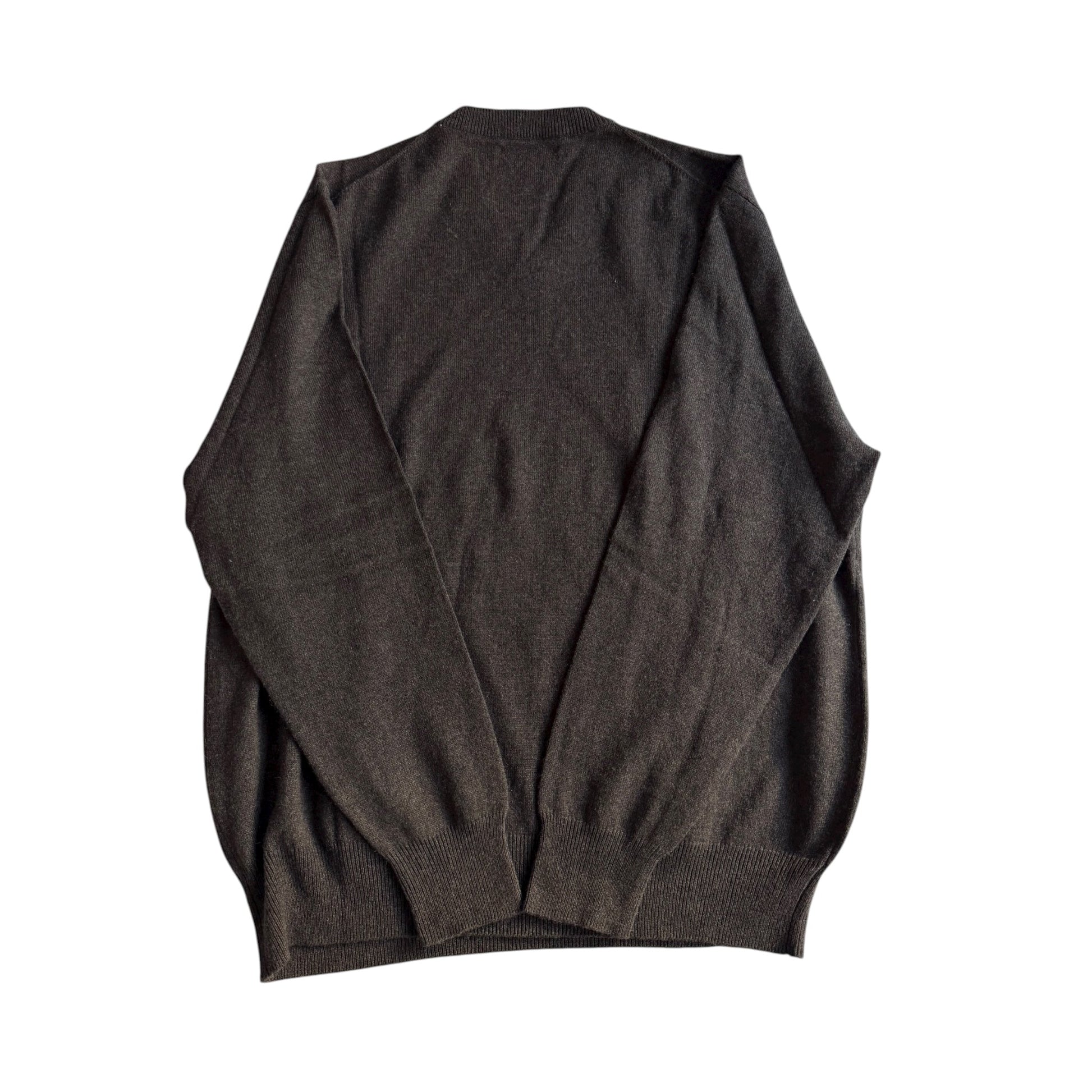 🧶 Pulover Maro Închis - Mătase + Casmir / V - Neck (Mărime L) - anbracaminte
