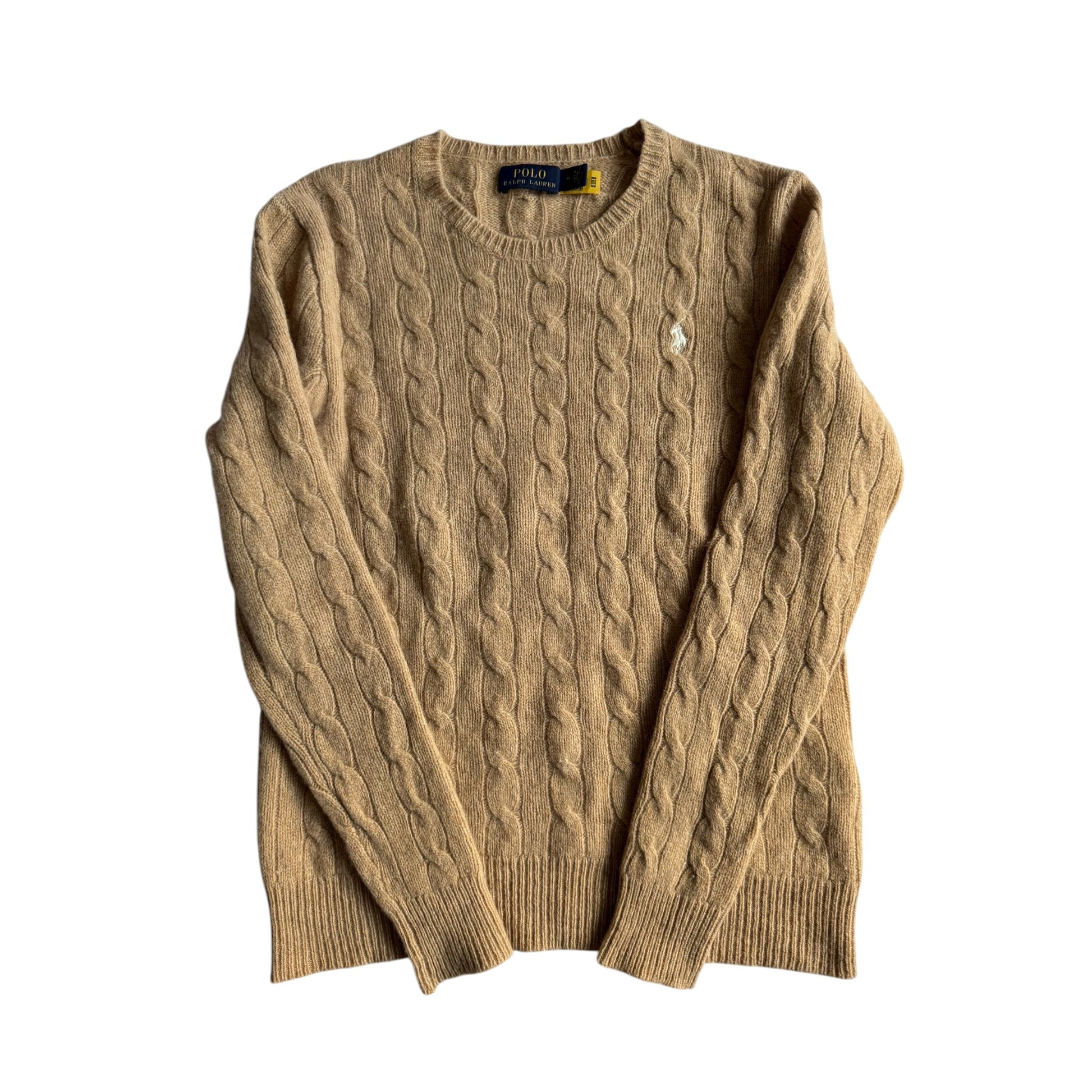 🧶 Pulover Polo by Ralph Lauren crem / Cable Knit moale (Mărime M femei) - anbracaminte