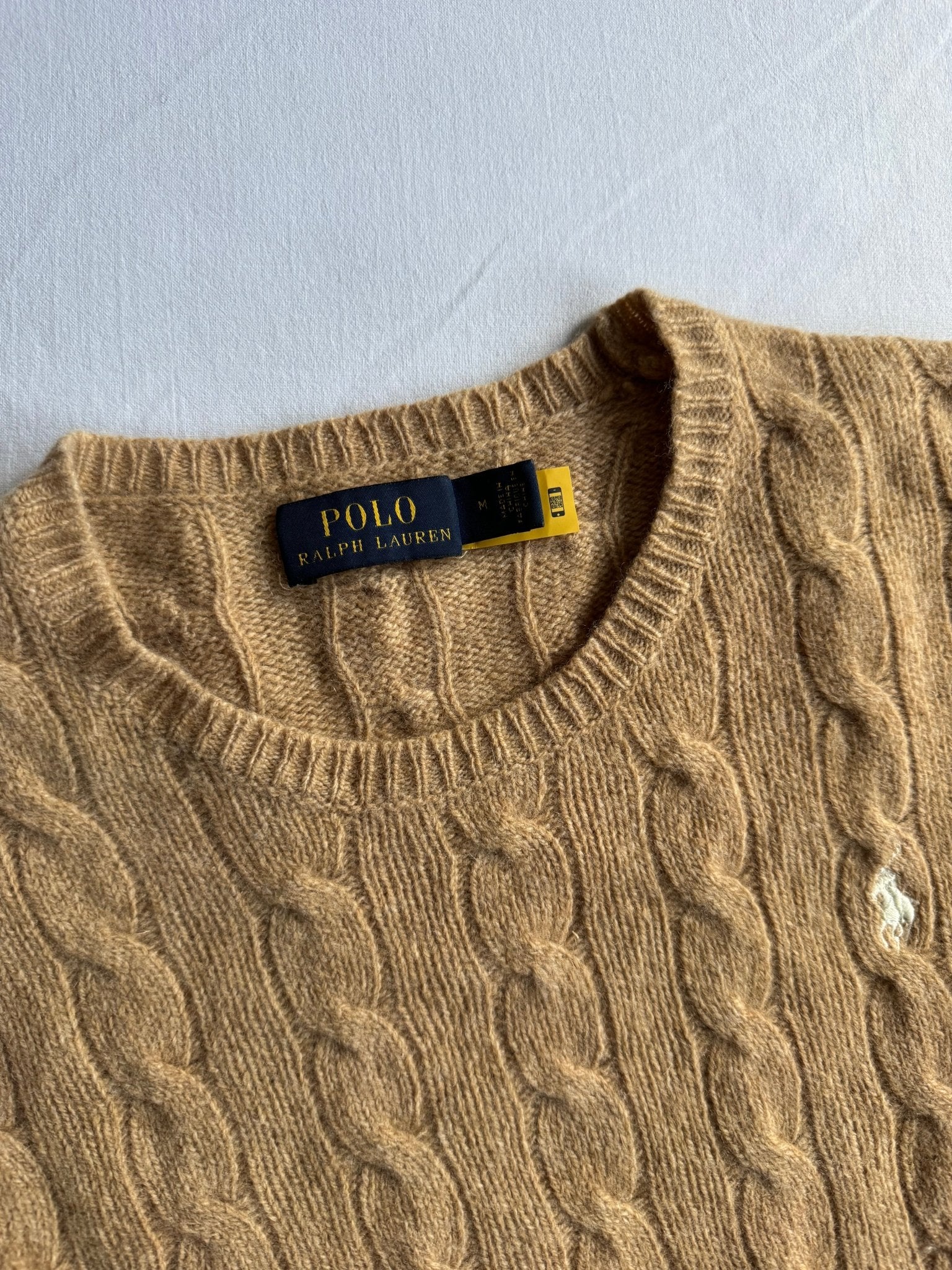 🧶 Pulover Polo by Ralph Lauren crem / Cable Knit moale (Mărime M femei) - anbracaminte
