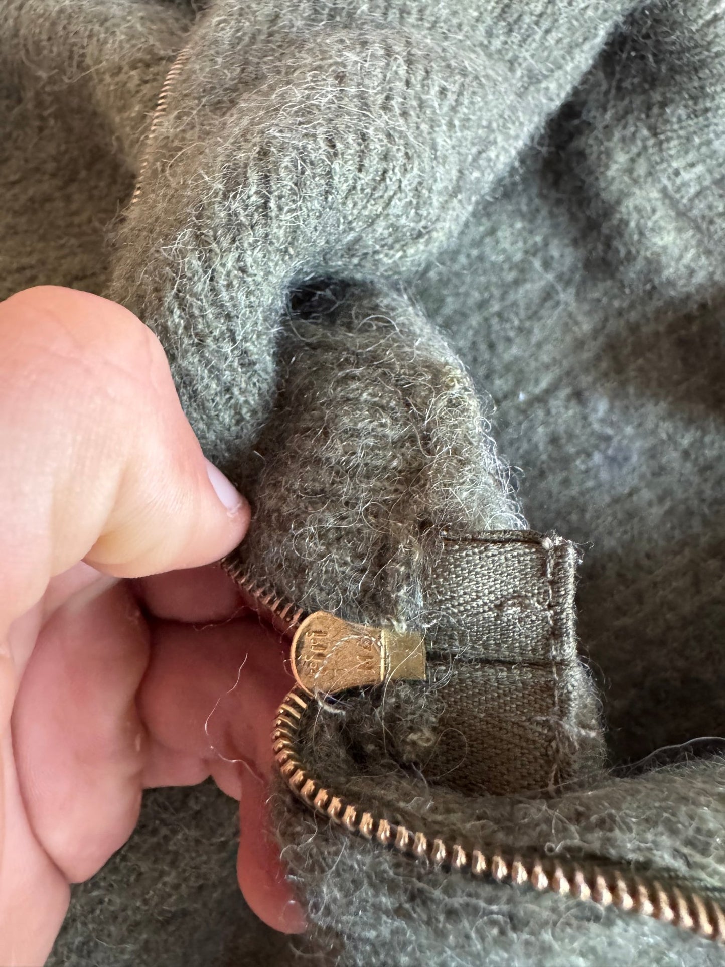 🧶 Pulover Sezane Verde Cropped cu Fermoar (Mărime S Femei) - anbracaminte