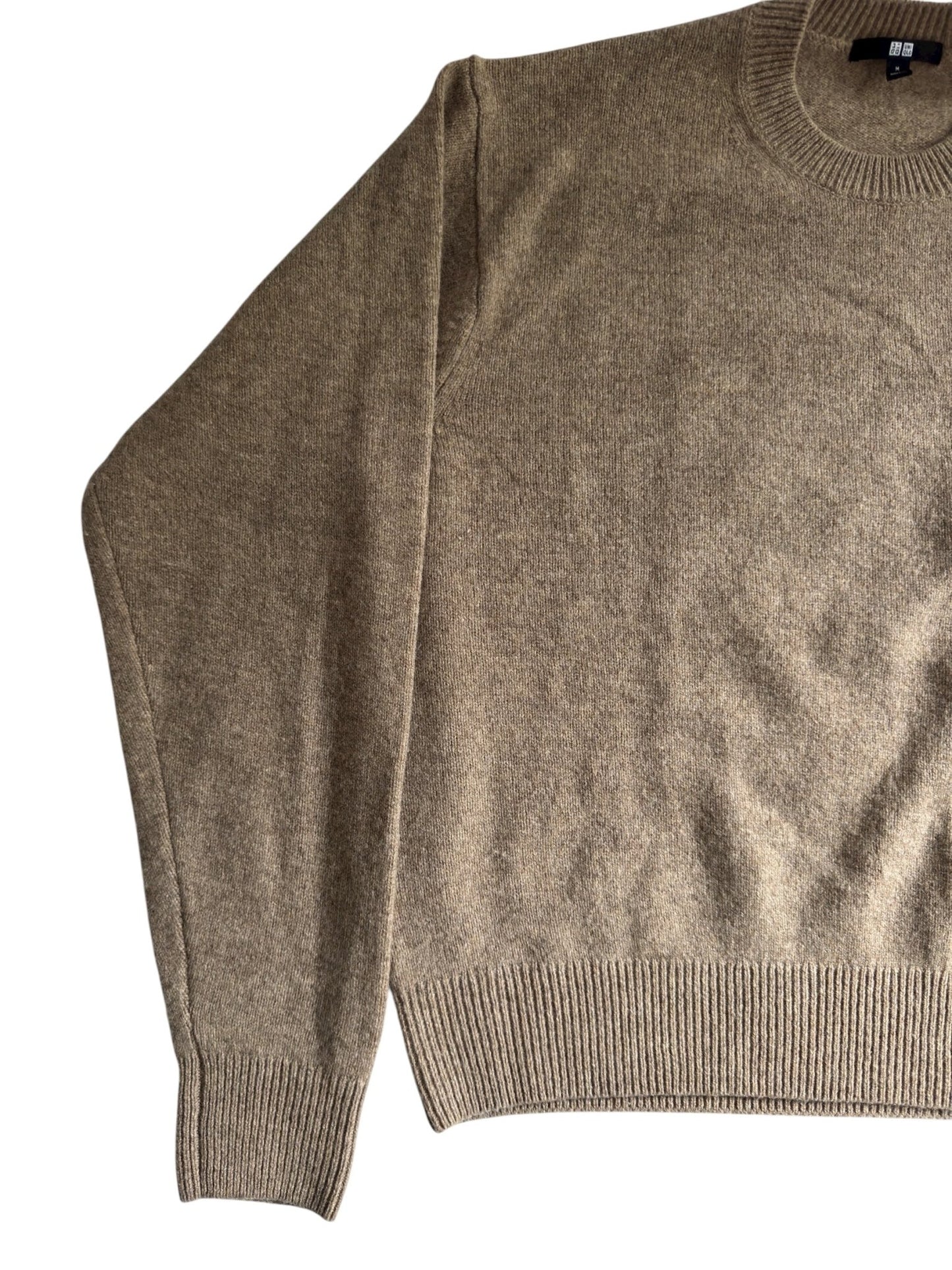 🧶 Pulover Uniqlo – Oatmeal Brown – 100% Lână – Men’s M - anbracaminte
