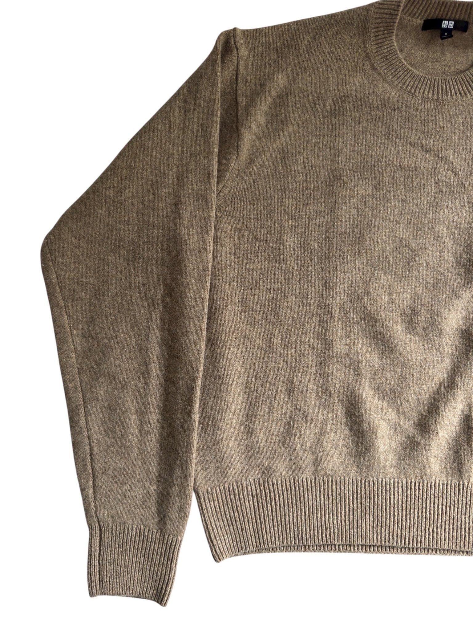 🧶 Pulover Uniqlo – Oatmeal Brown – 100% Lână – Men’s M - anbracaminte