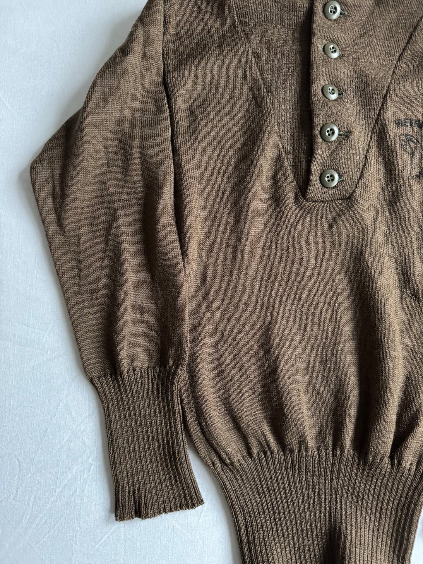 🧶 Pulover US Army Henley / 5 Nasturi cu Print Vietnam (Mărime S) - anbracaminte