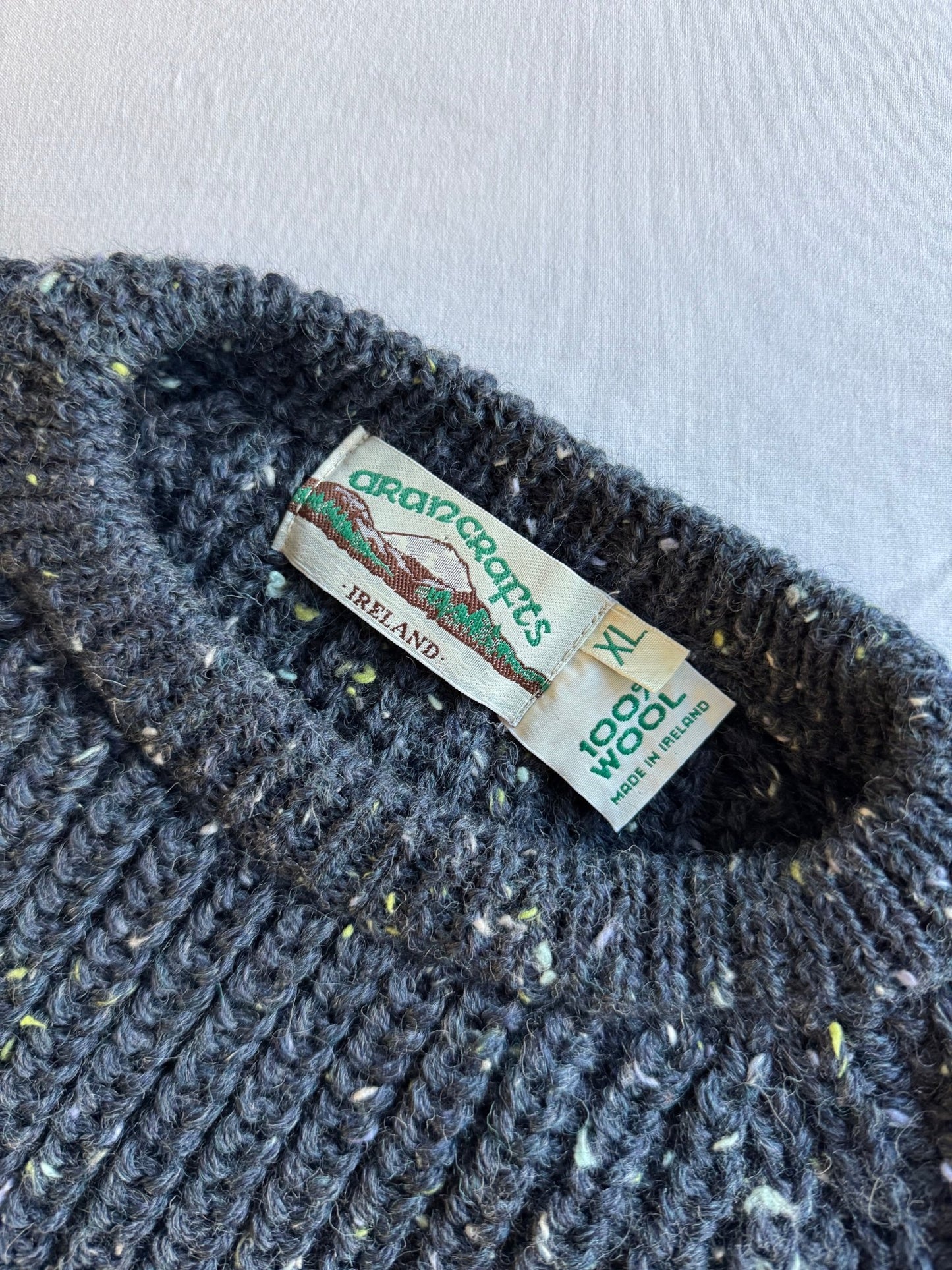 🧶 Pulover Vintage Aran Crafts / Fisherman Chunky Knit (Mărime XL) - anbracaminte