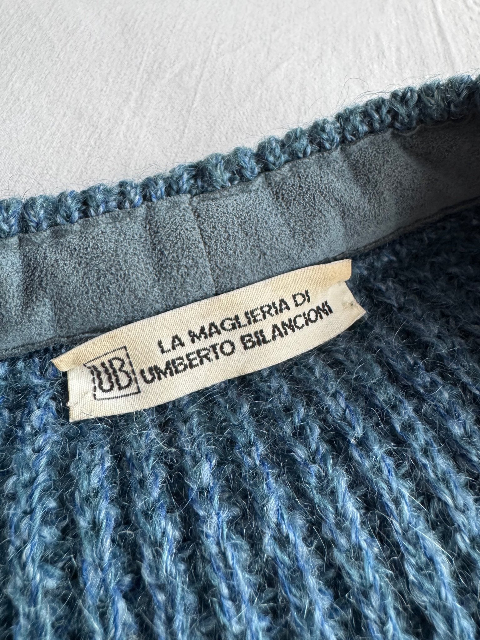 🧶 Pulover Vintage Bărbați Aqua Blue cu Decolteu în V și Buzunar la Piept – L - anbracaminte