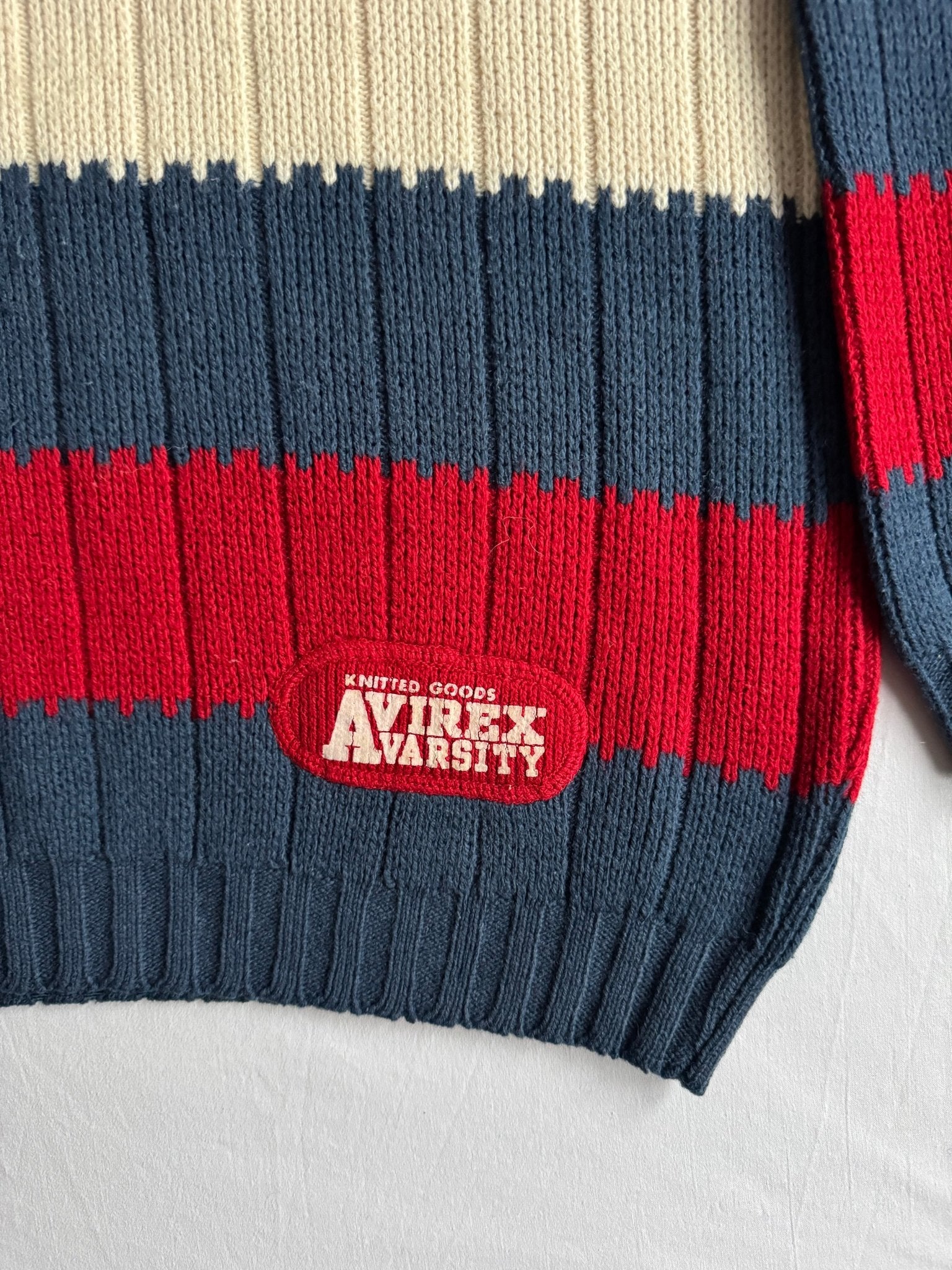 🧶 Pulover Vintage Bărbați Avirex cu Dungi – L - anbracaminte