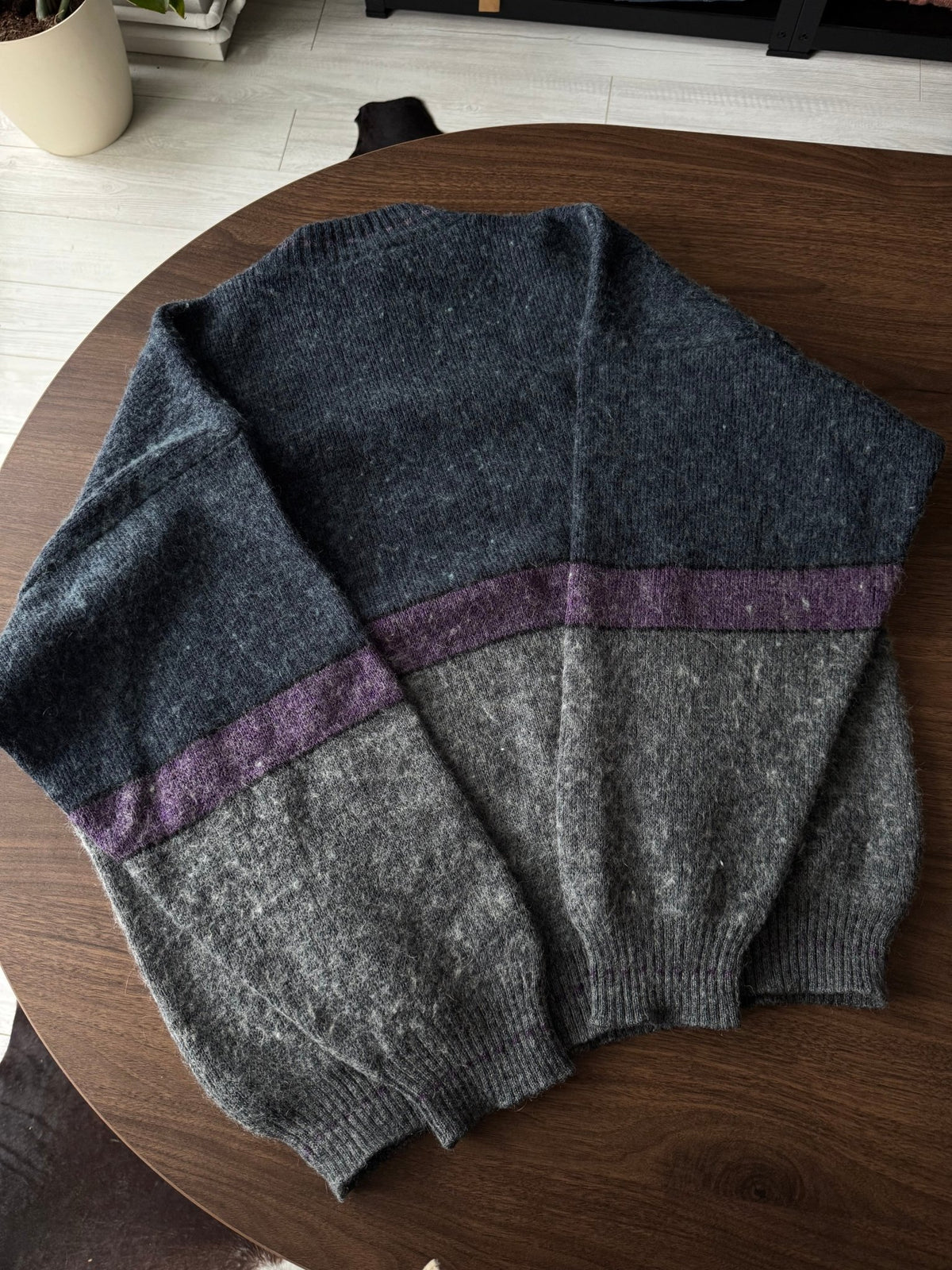 Pulover Vintage Bărbați | Broderie Grafică Boxy | L (54) - anbracaminte