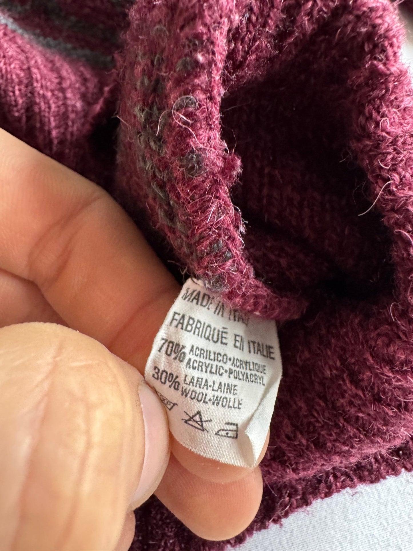 🧶 Pulover Vintage Bărbați Burgundy cu Broderie Câine – XL - anbracaminte
