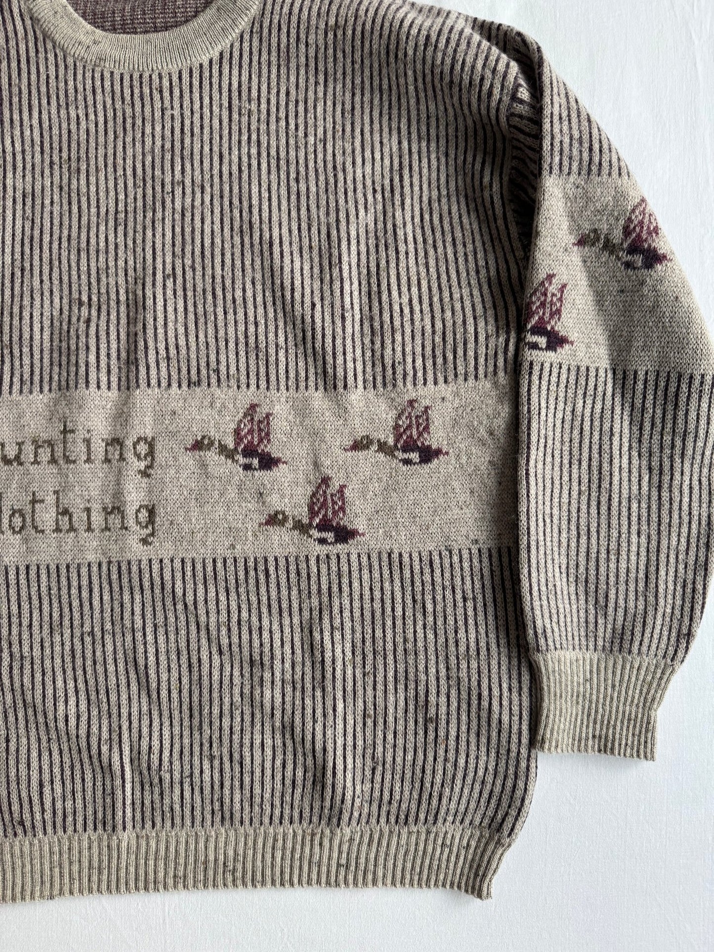 🦆 🧶 Pulover Vintage Bărbați cu Graphic Hunting – XL - anbracaminte