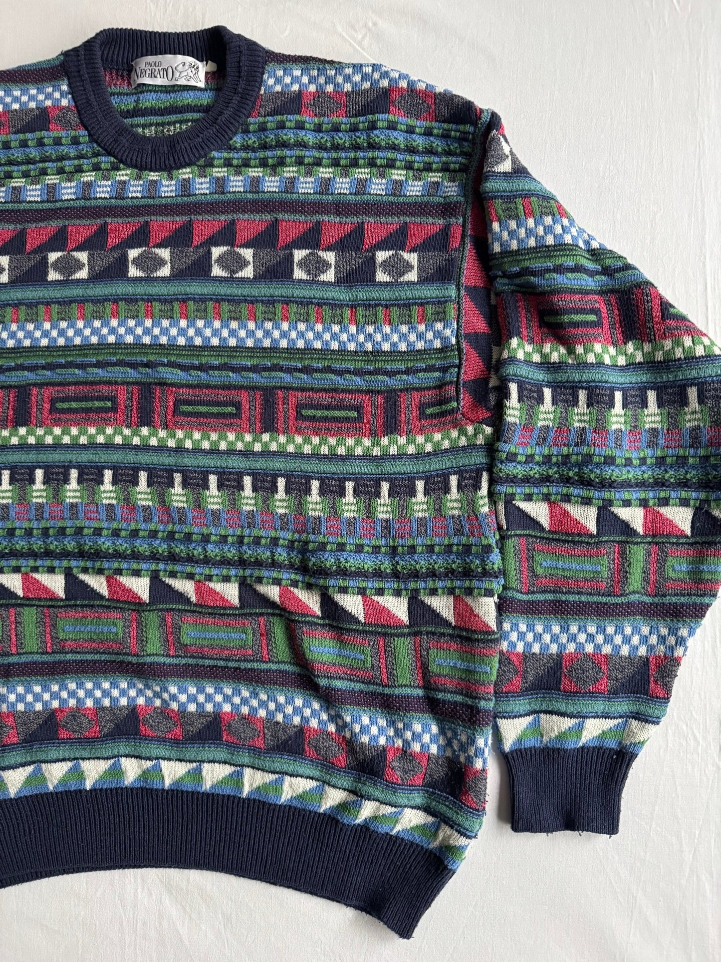 🧶 Pulover Vintage Bărbați cu Model Abstract – L - anbracaminte