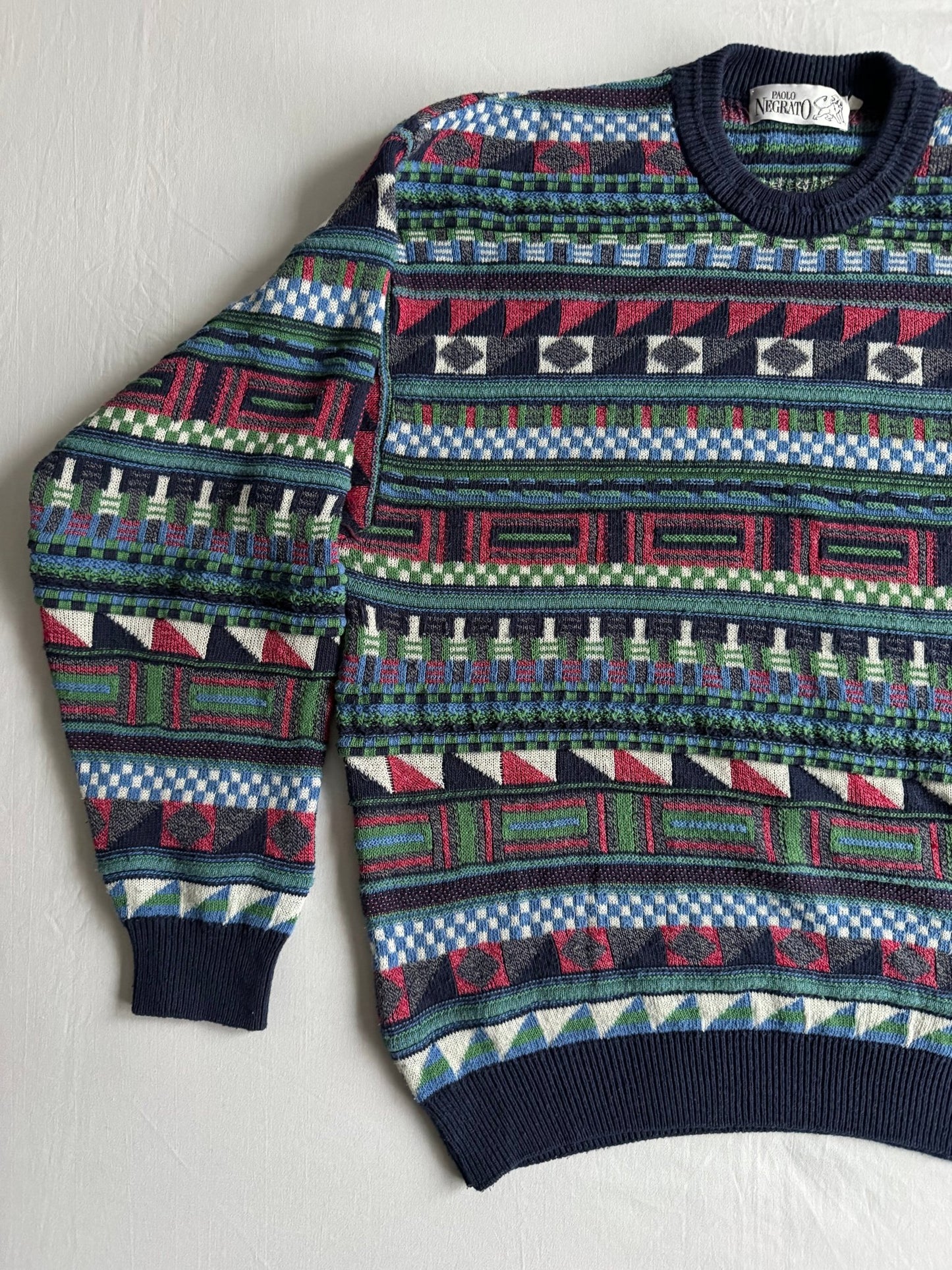 🧶 Pulover Vintage Bărbați cu Model Abstract – L - anbracaminte
