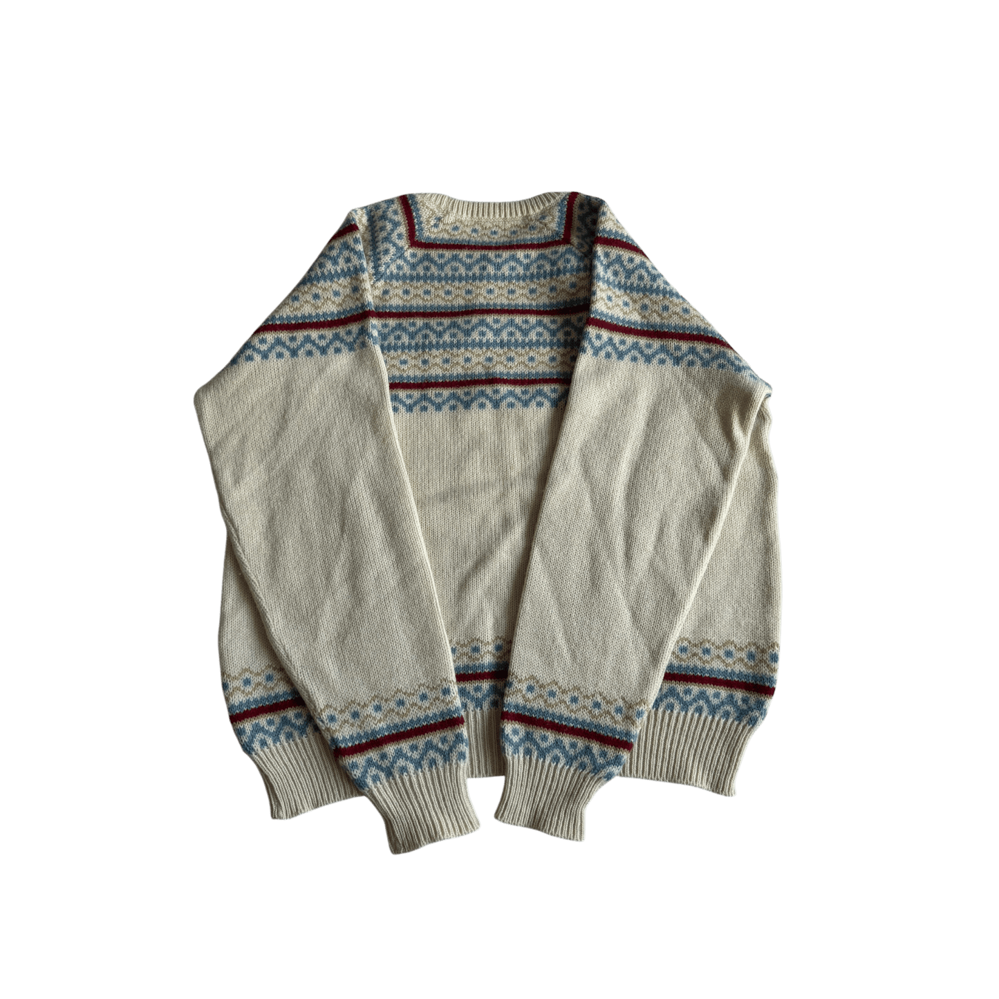 🧶 Pulover Vintage Bărbați cu Model Etnic din Alpaca și Acril – M - anbracaminte