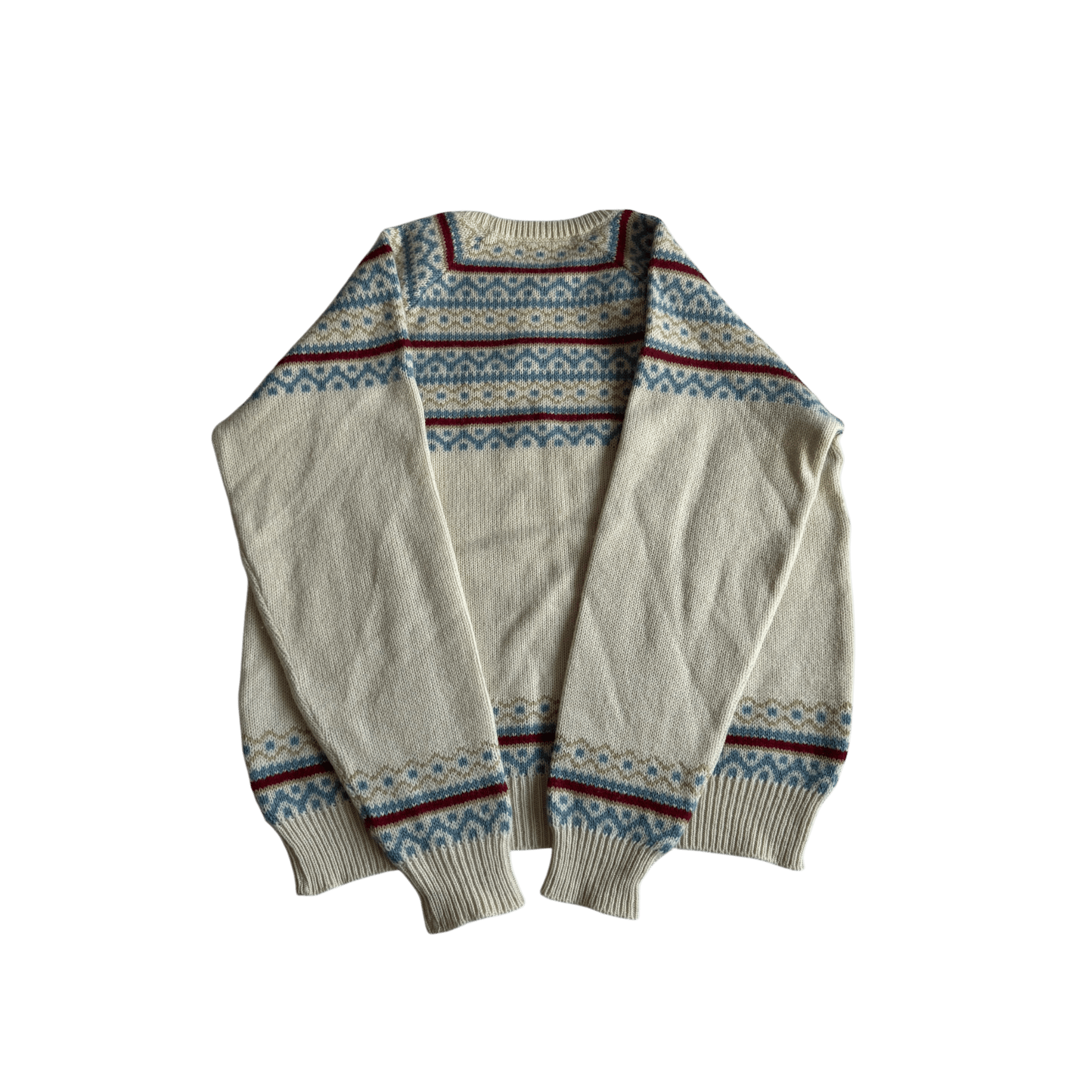 🧶 Pulover Vintage Bărbați cu Model Etnic din Alpaca și Acril – M - anbracaminte