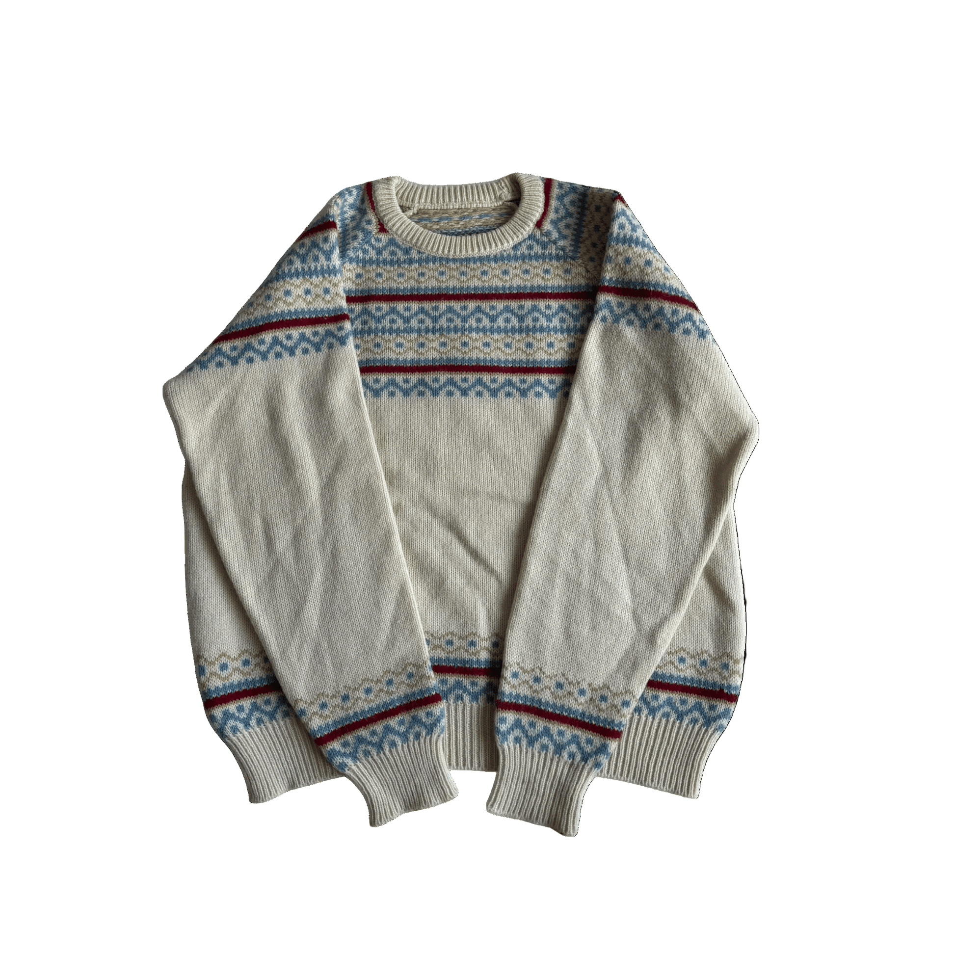 🧶 Pulover Vintage Bărbați cu Model Etnic din Alpaca și Acril – M - anbracaminte