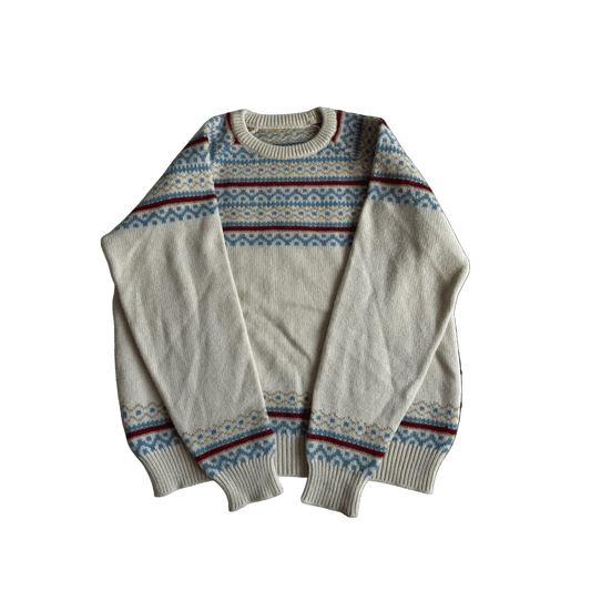 🧶 Pulover Vintage Bărbați cu Model Etnic din Alpaca și Acril – M - anbracaminte