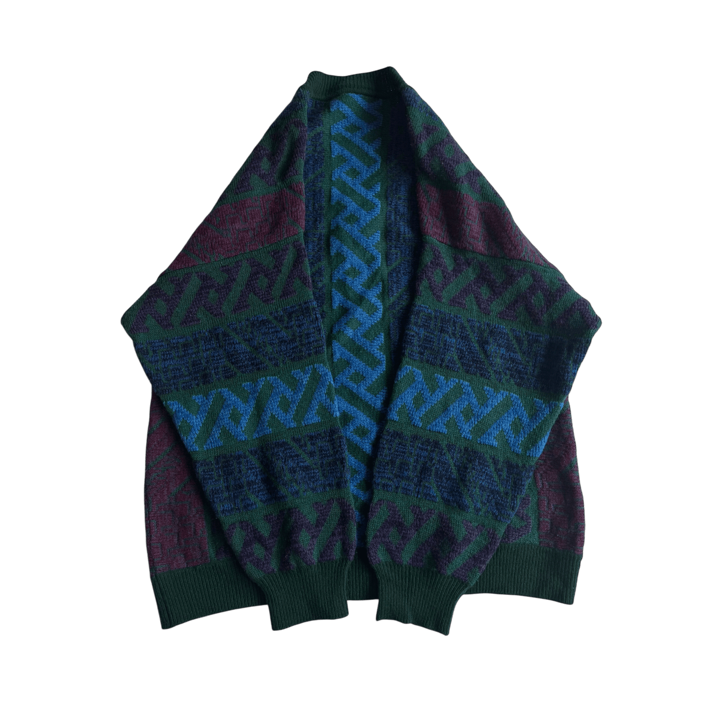 🧶 Pulover Vintage Bărbați cu Model Etnic din Lână – 52 (L oversized / XL) - anbracaminte