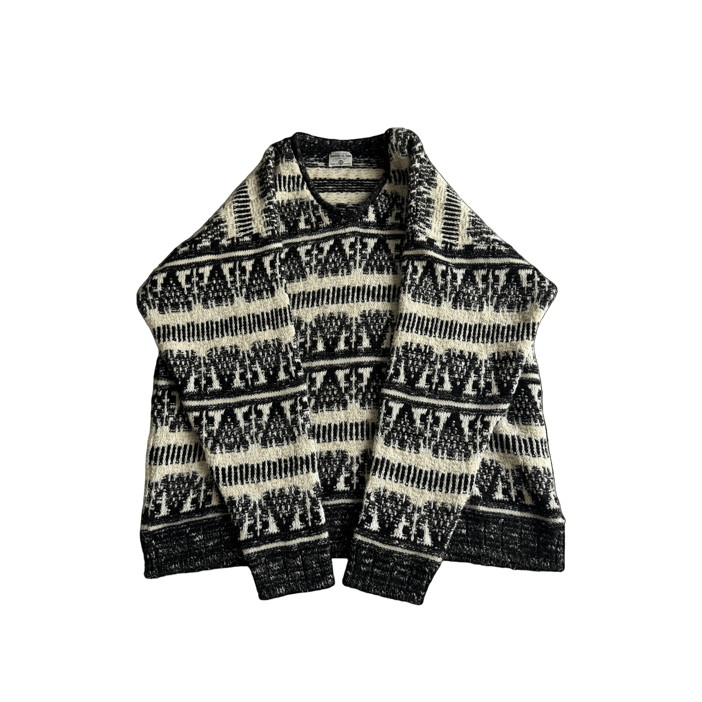 🧶 Pulover Vintage Bărbați cu Model Etnic din Lână – M - anbracaminte