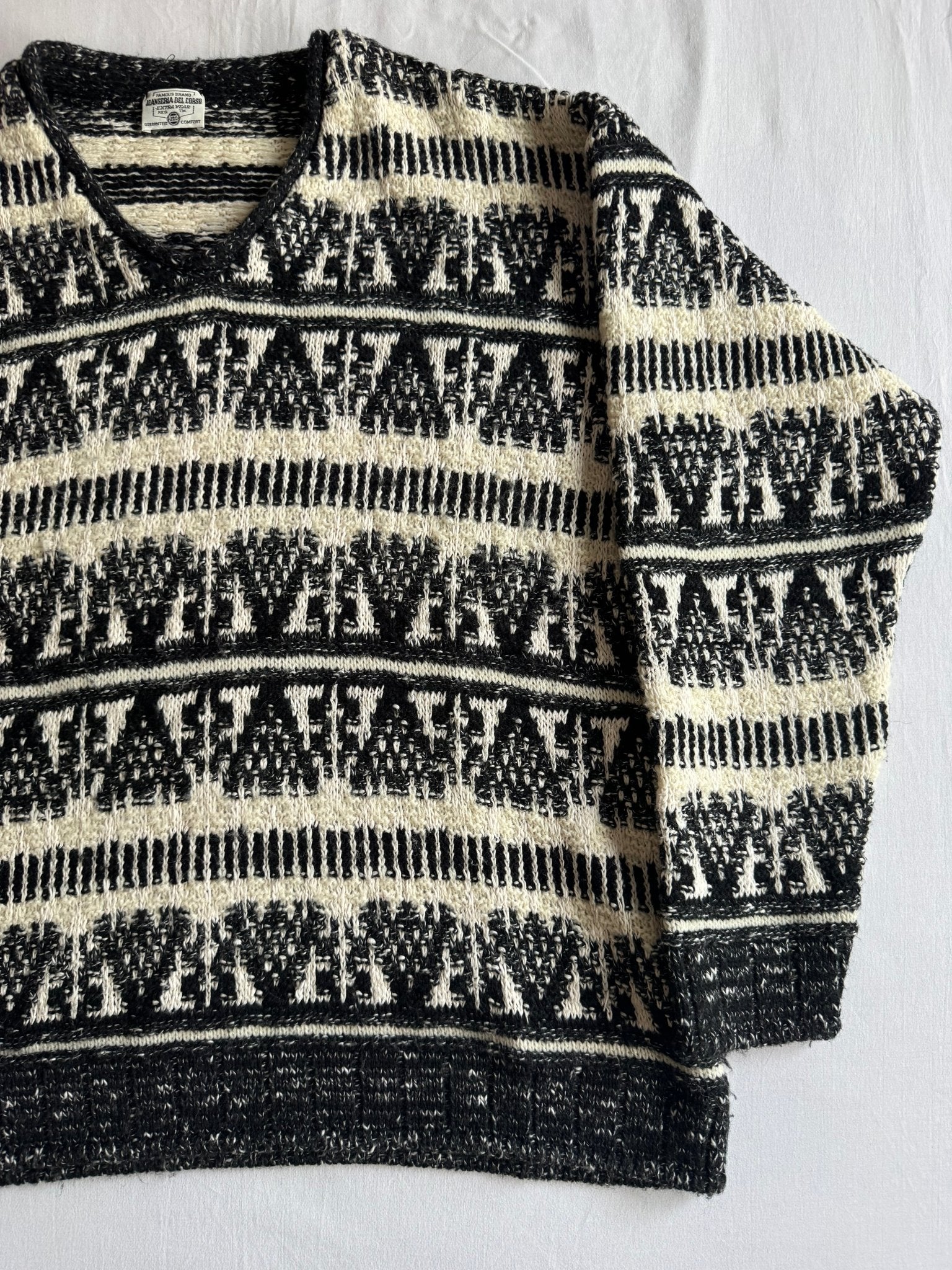 🧶 Pulover Vintage Bărbați cu Model Etnic din Lână – M - anbracaminte