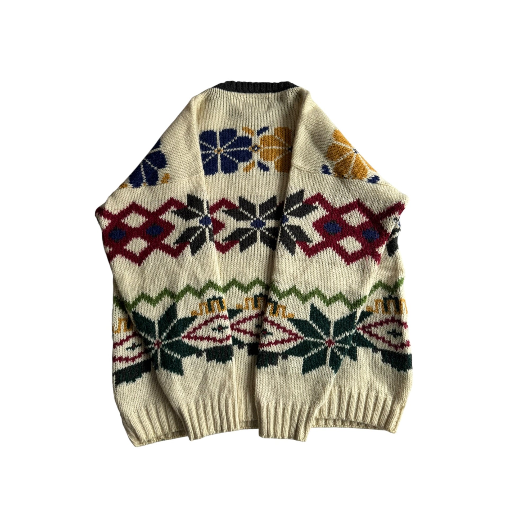 🧶 Pulover Vintage Bărbați cu Model Etnic din Lână, Mohair și Alpaca – L (se potrivește XXL) - anbracaminte