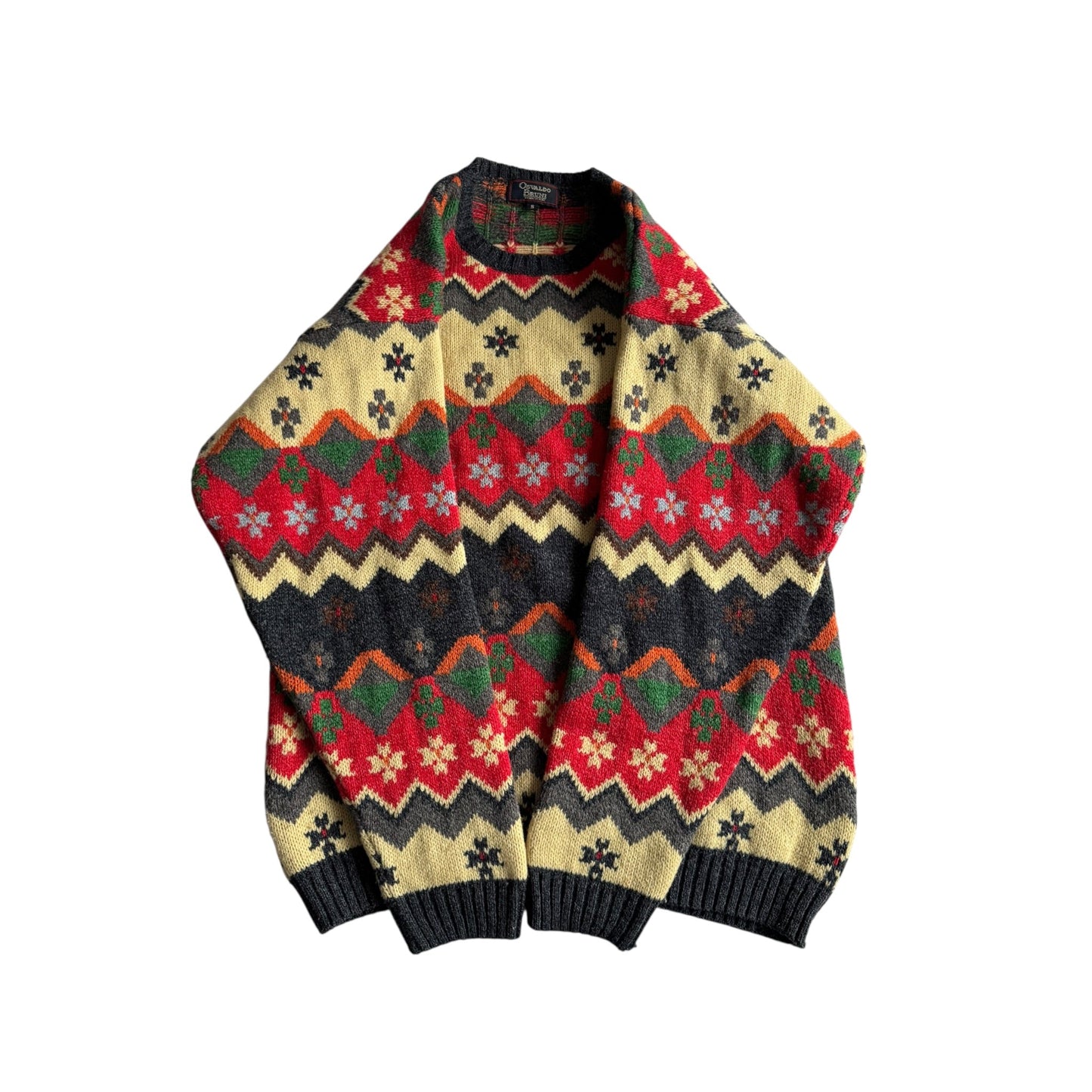 🧶 Pulover Vintage Bărbați cu Model Etnic din Lână – S (se potrivește M) - anbracaminte